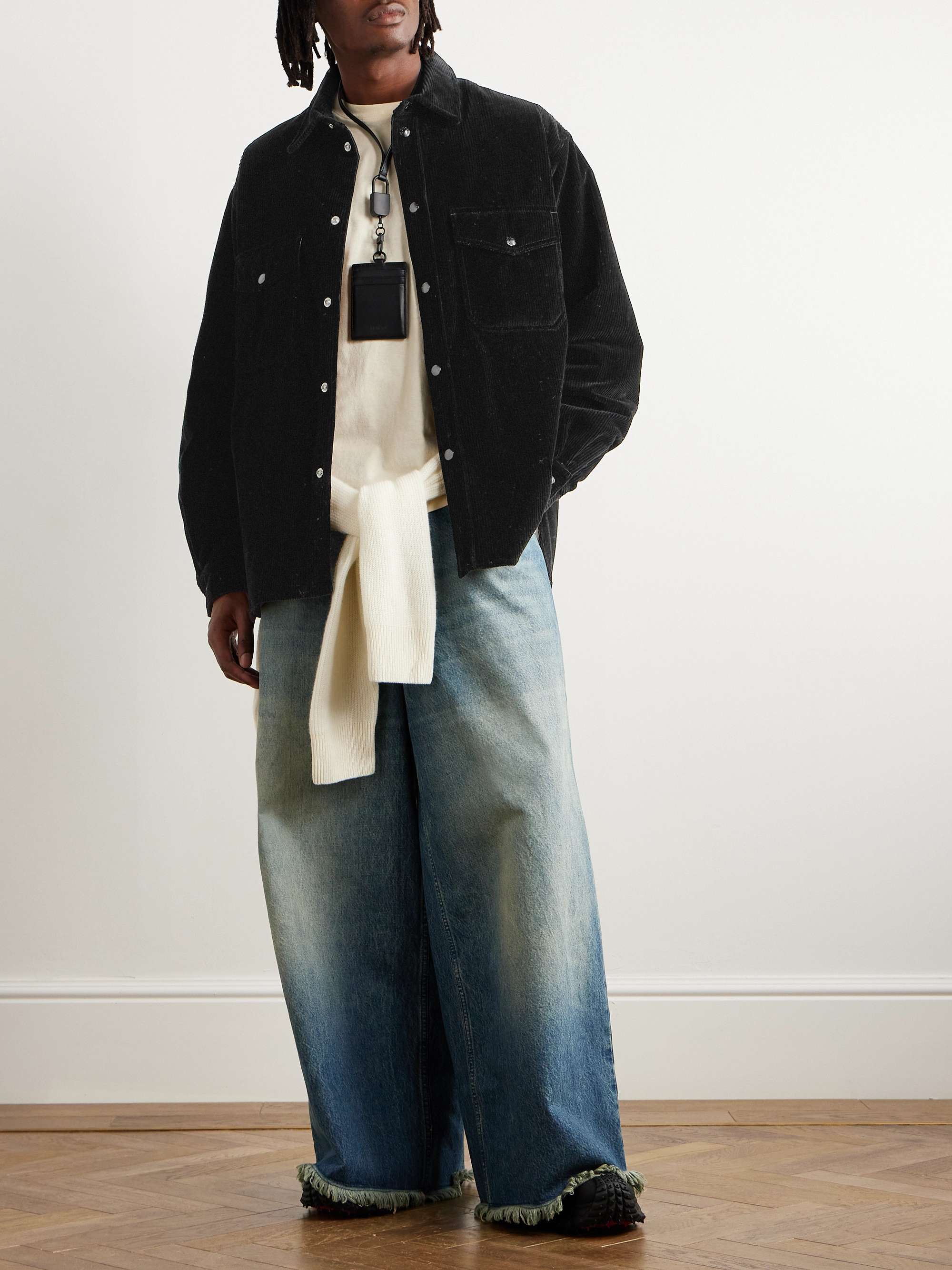 + Palm Angels Cotton-Corduroy Down Overshirt view