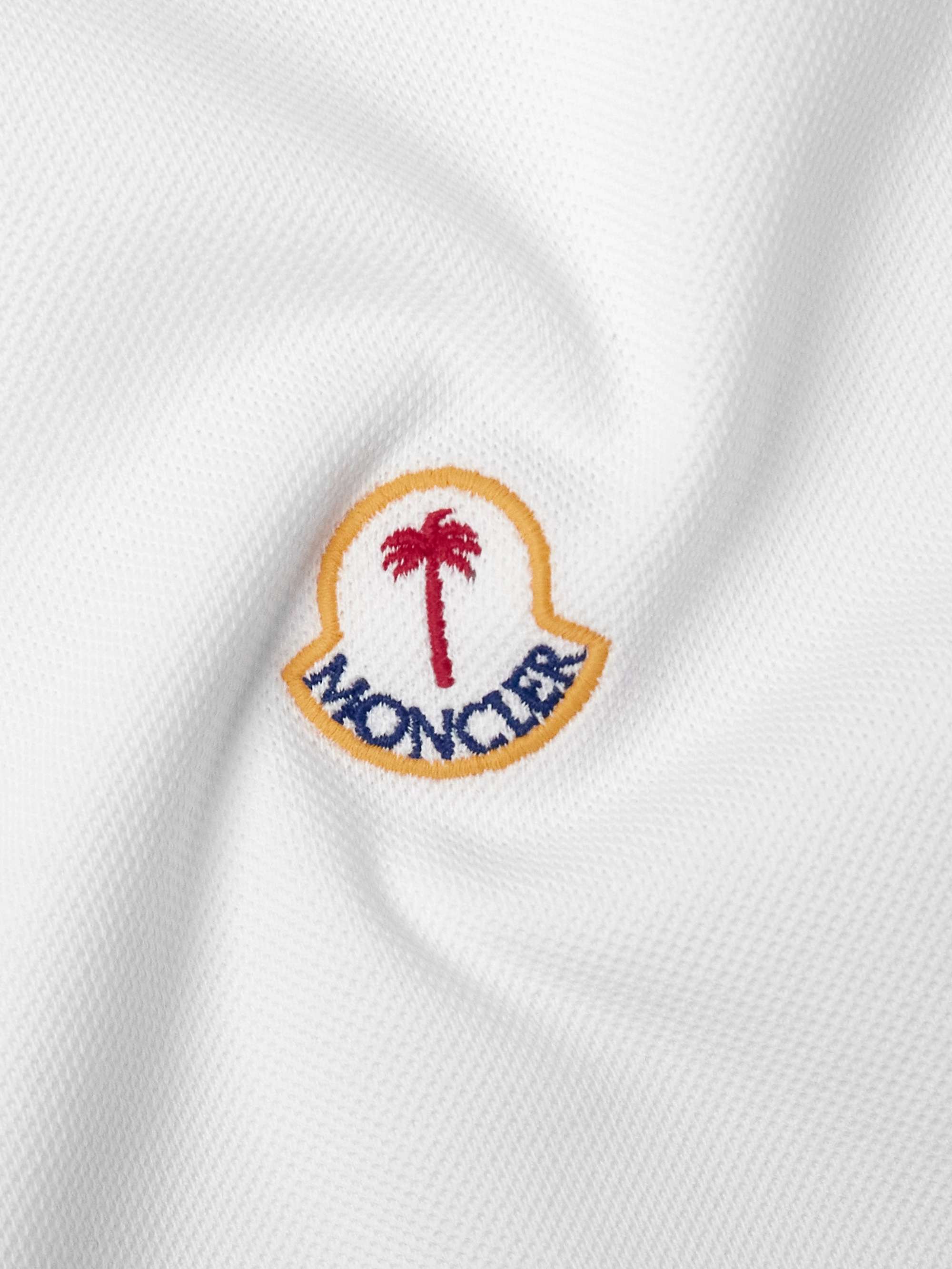 + Palm Angels Logo-Embroidered Cotton-Piqué Polo Shirt view