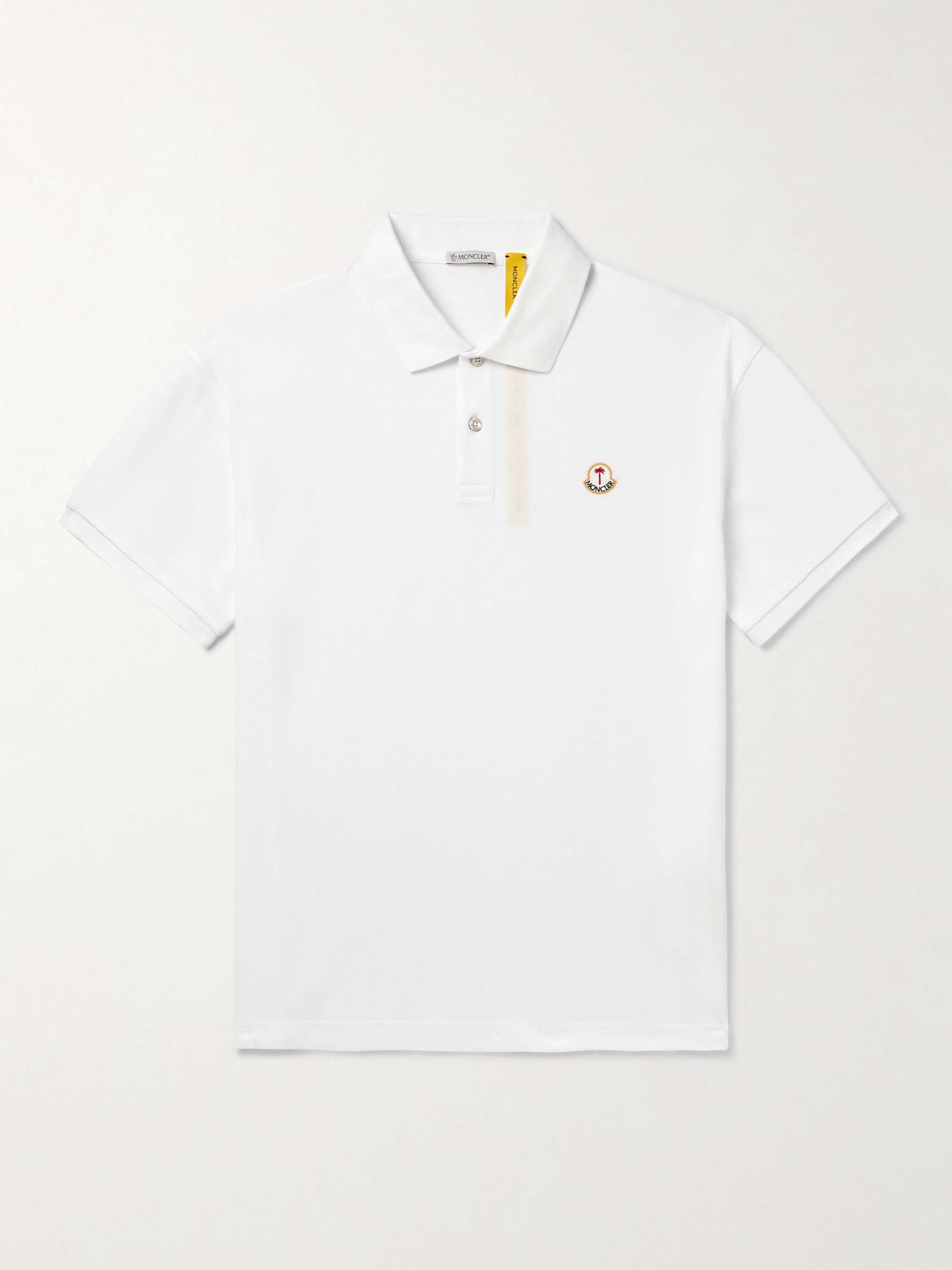 + Palm Angels Logo-Embroidered Cotton-Piqué Polo Shirt view