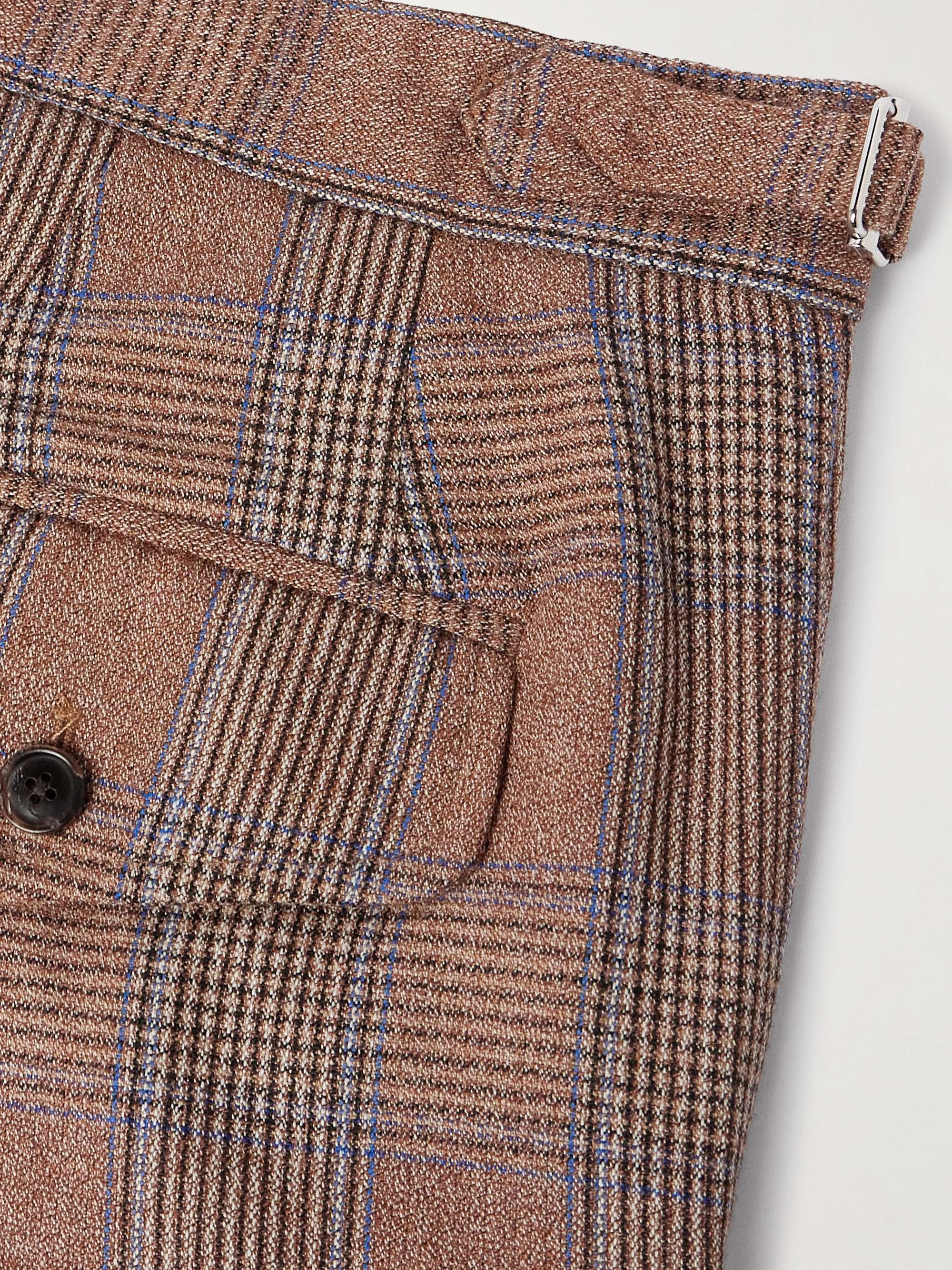 Straight-Leg Checked Cotton Trousers view