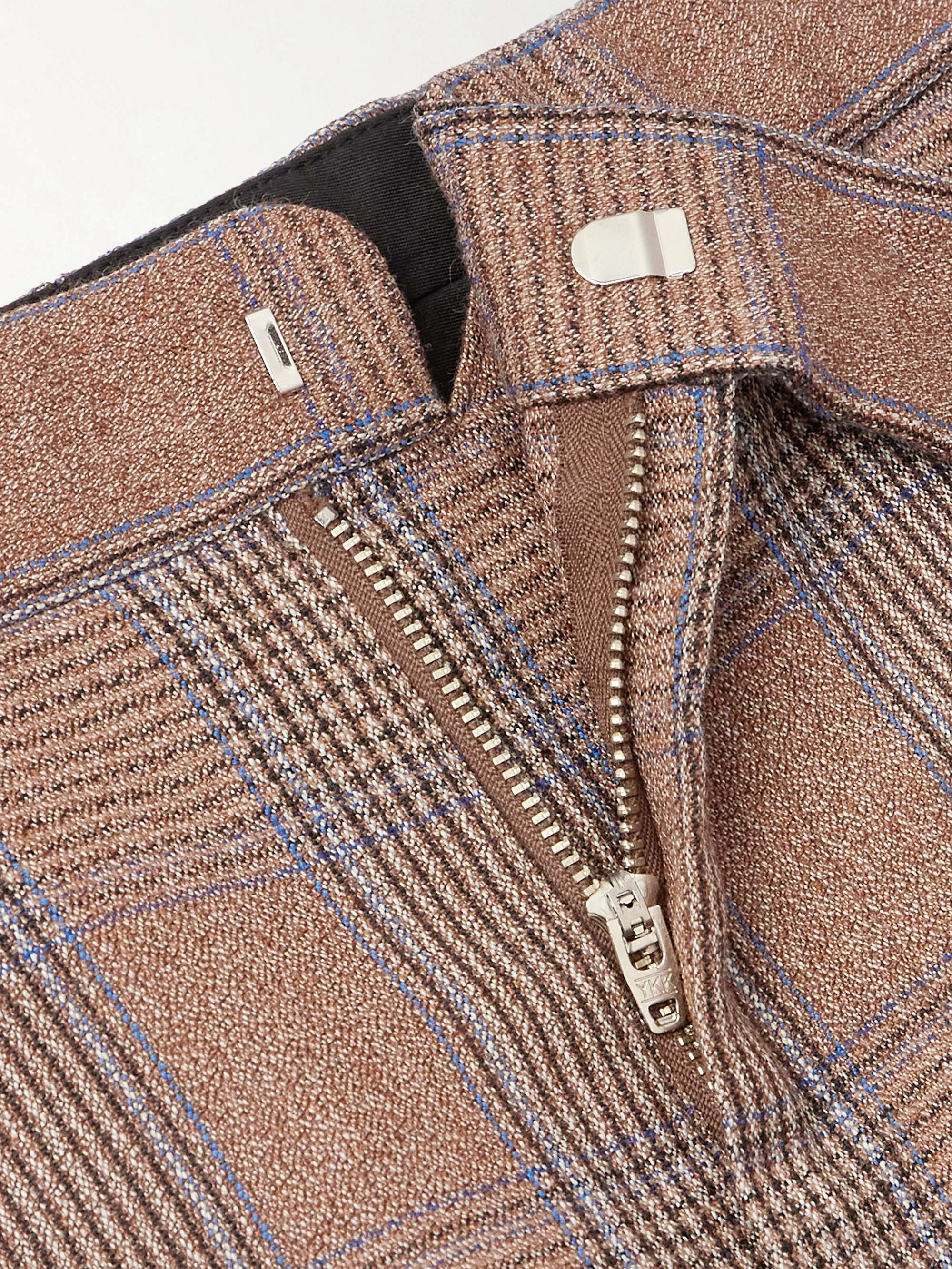 Straight-Leg Checked Cotton Trousers view