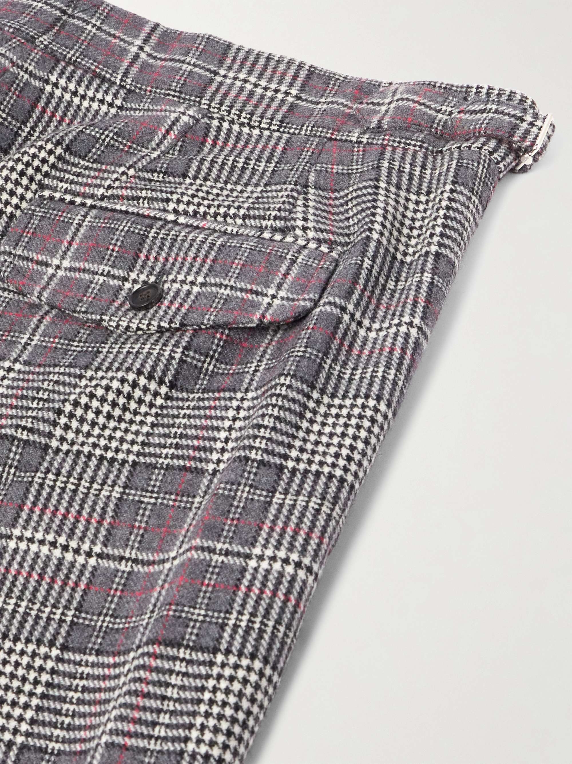 Straight-Leg Checked Flannel Trousers view