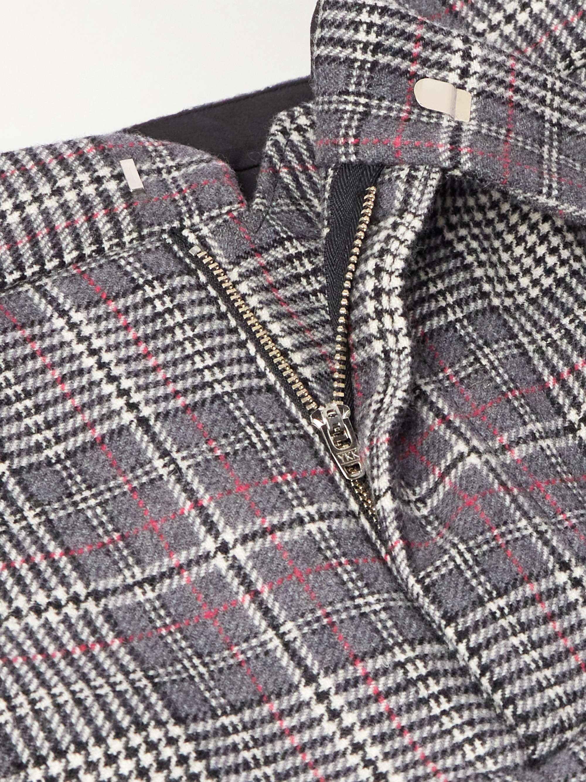 Straight-Leg Checked Flannel Trousers view