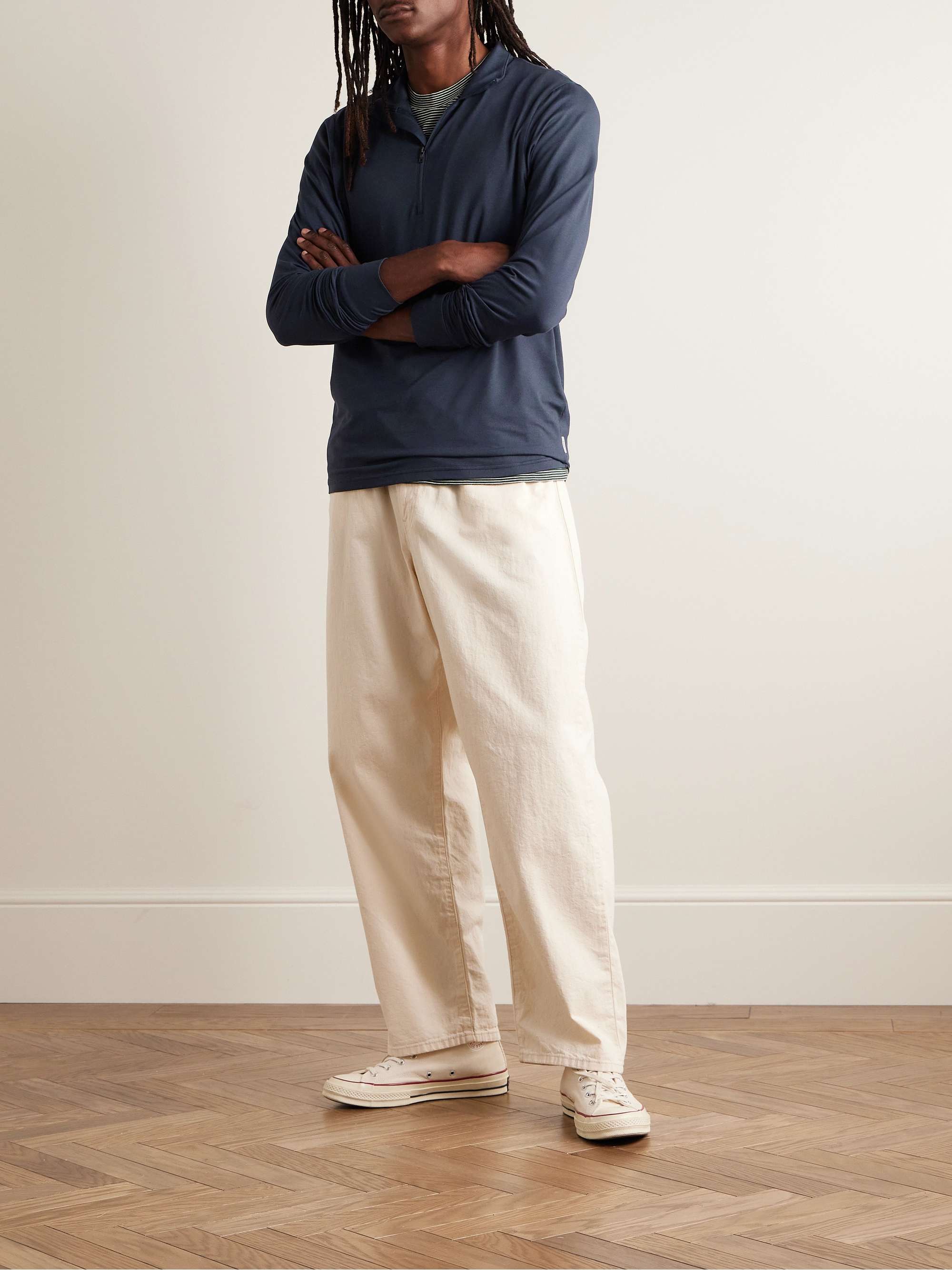 Everyday Stretch-Jersey Half-Zip Top view