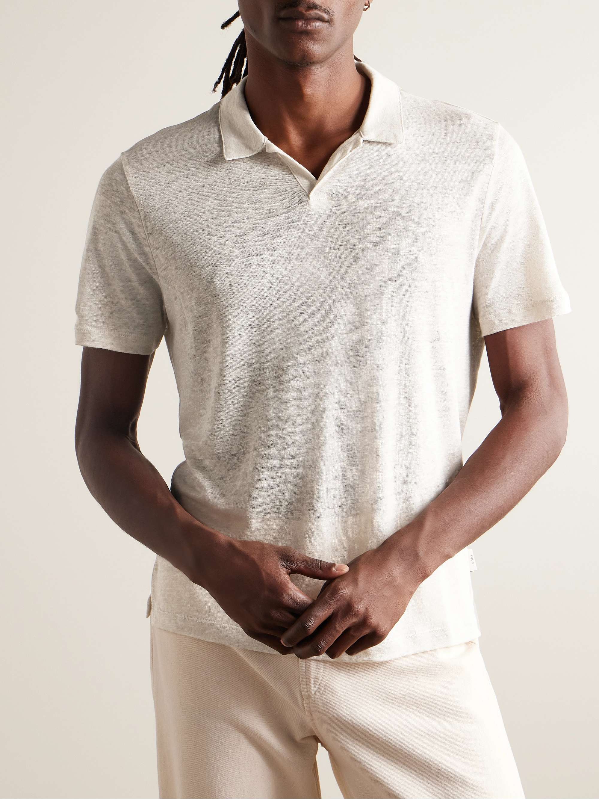 Shaun Linen-Jersey Polo Shirt view