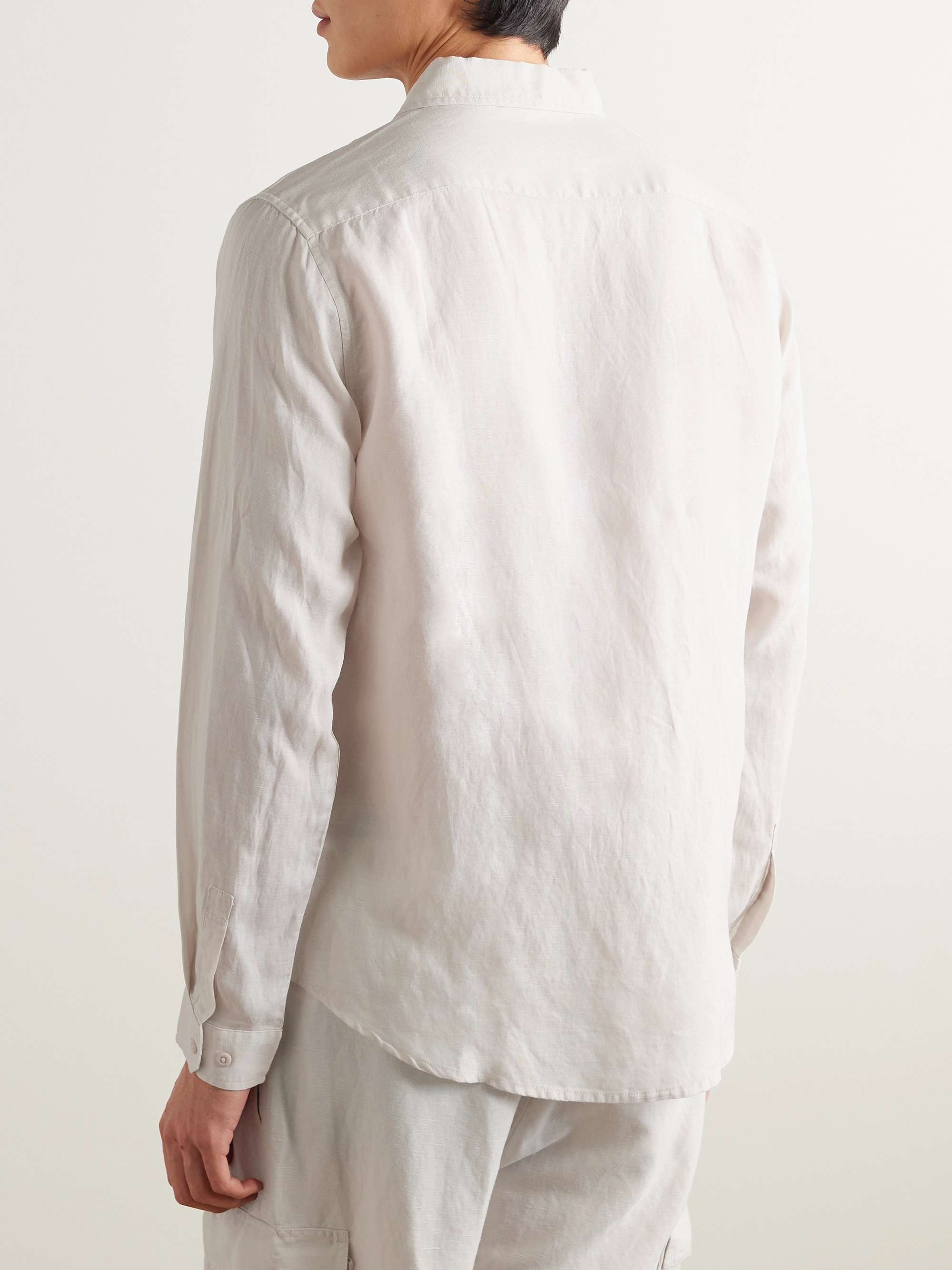Air Spread-Collar Linen and Lyocell-Blend Shirt view