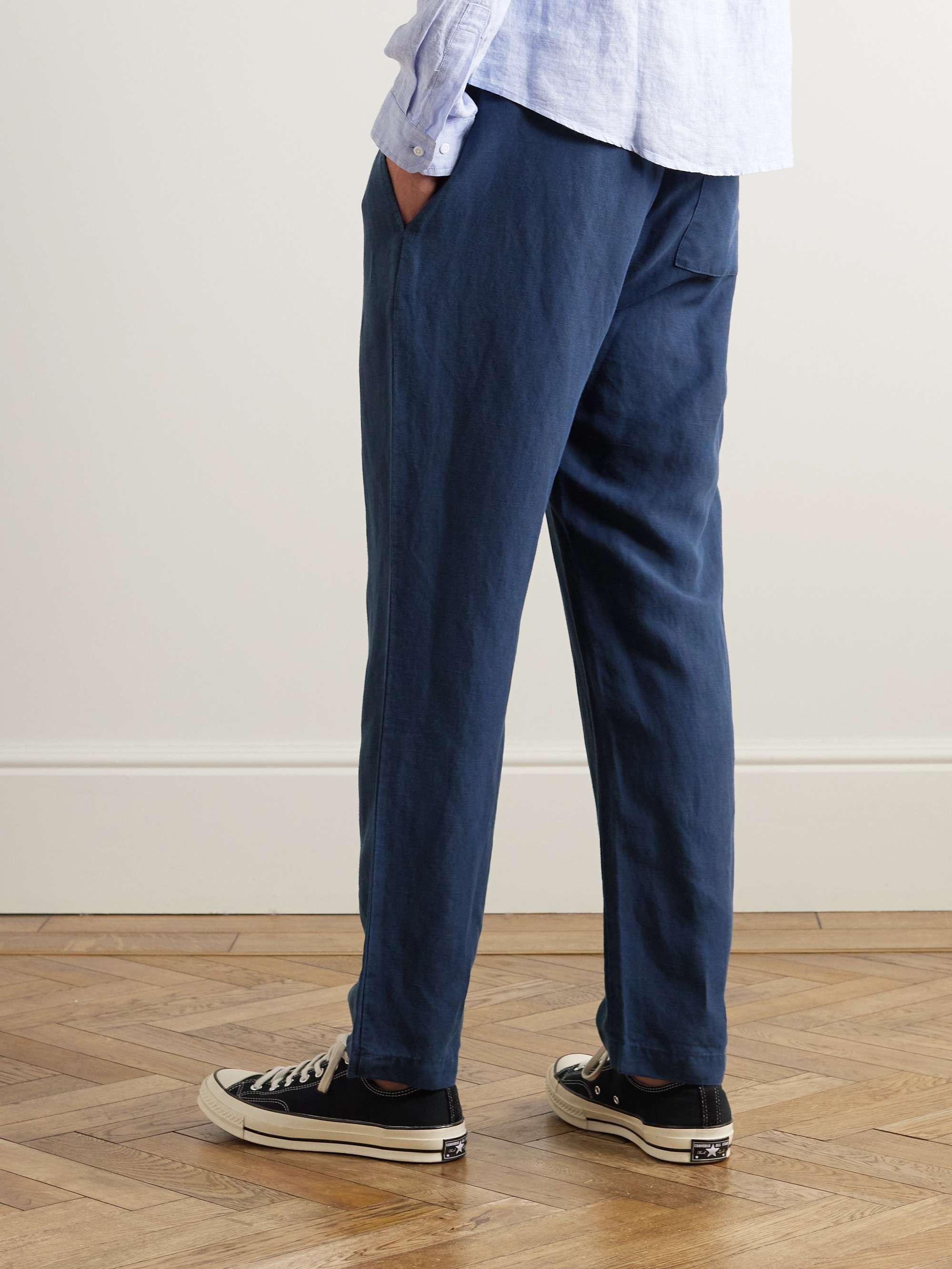 Air Straight-Leg Linen and Lyocell-Blend Drawstring Trousers view