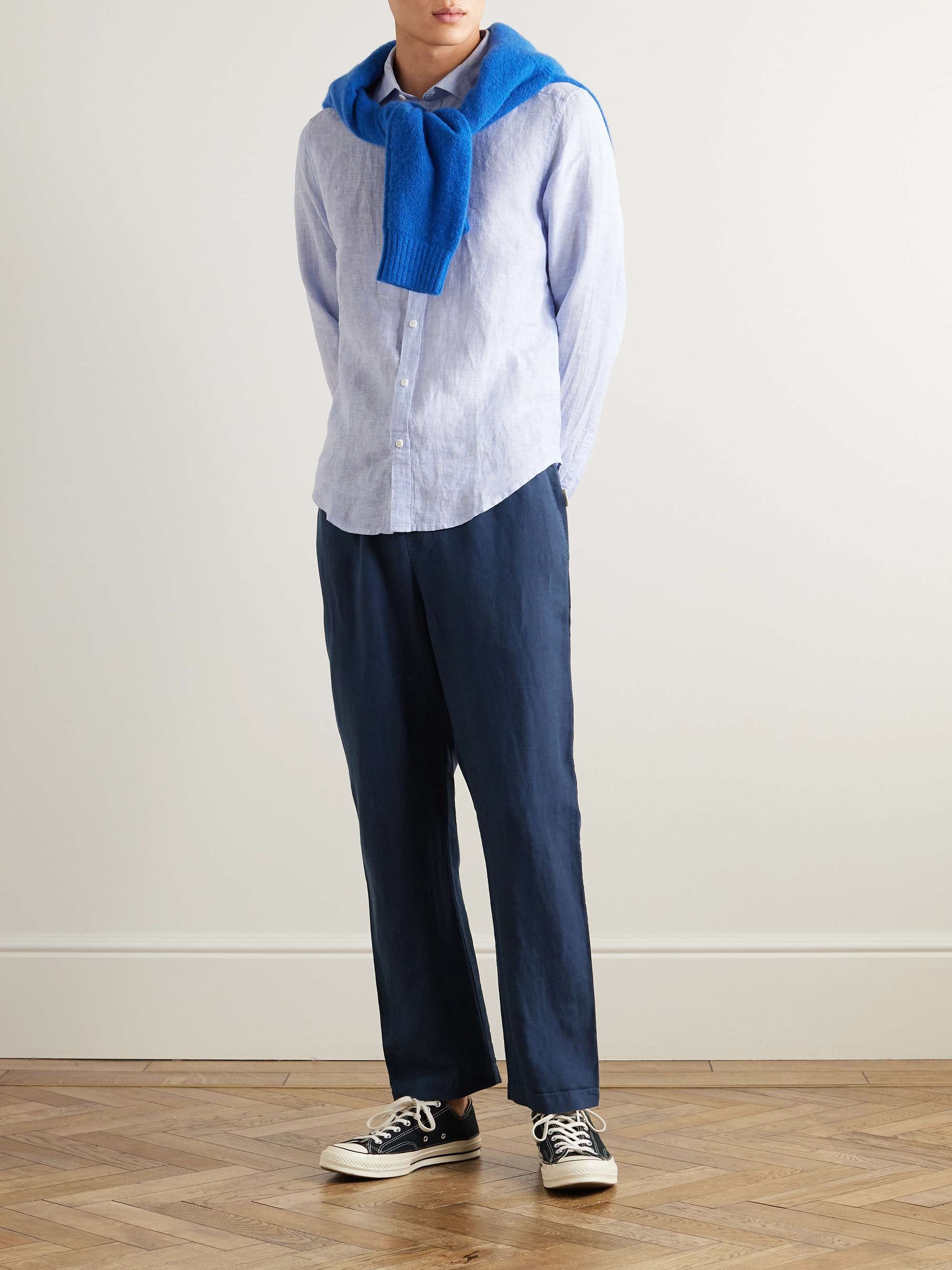 Air Straight-Leg Linen and Lyocell-Blend Drawstring Trousers view