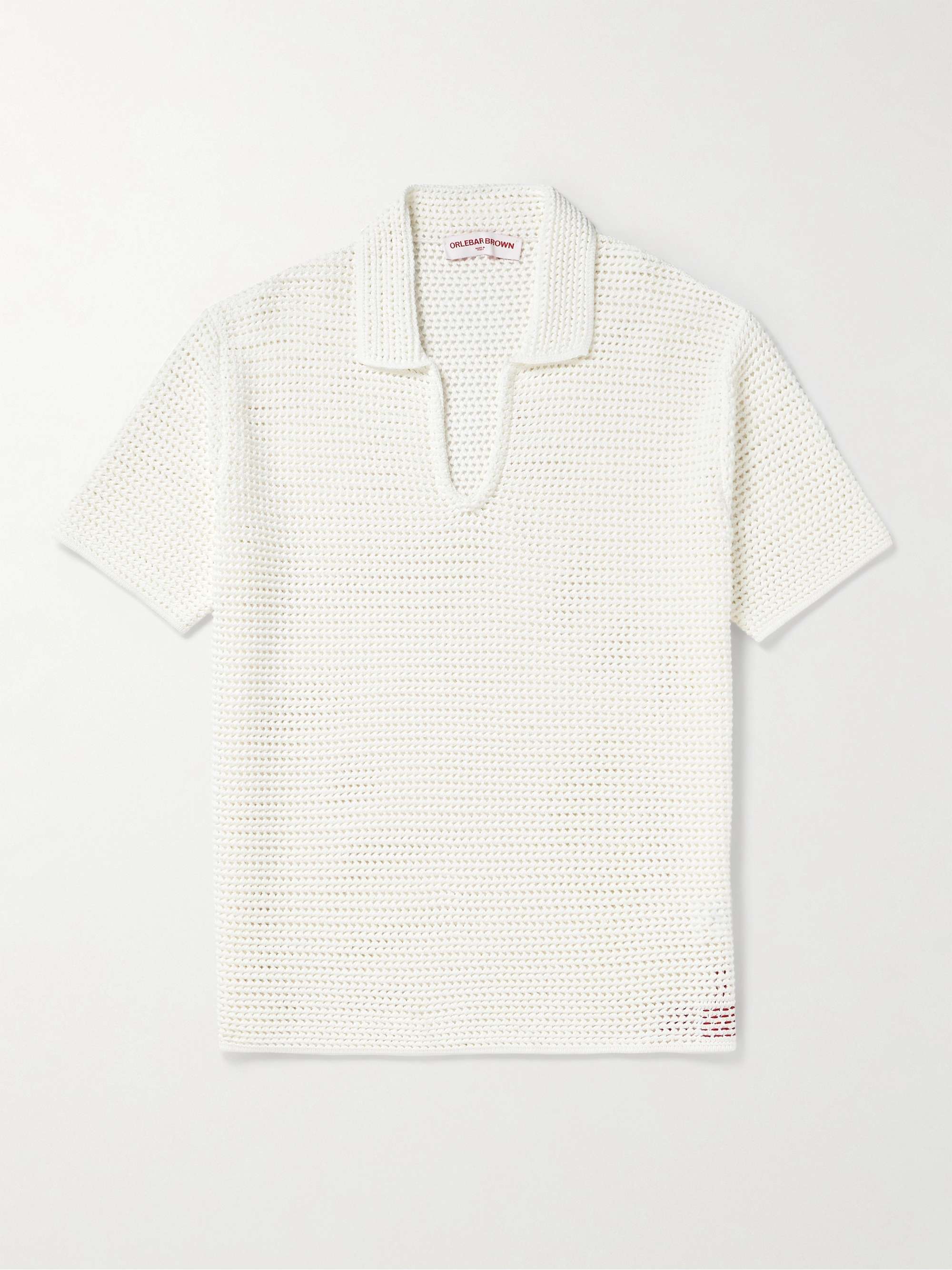Batten Crocheted Cotton Polo Shirt view