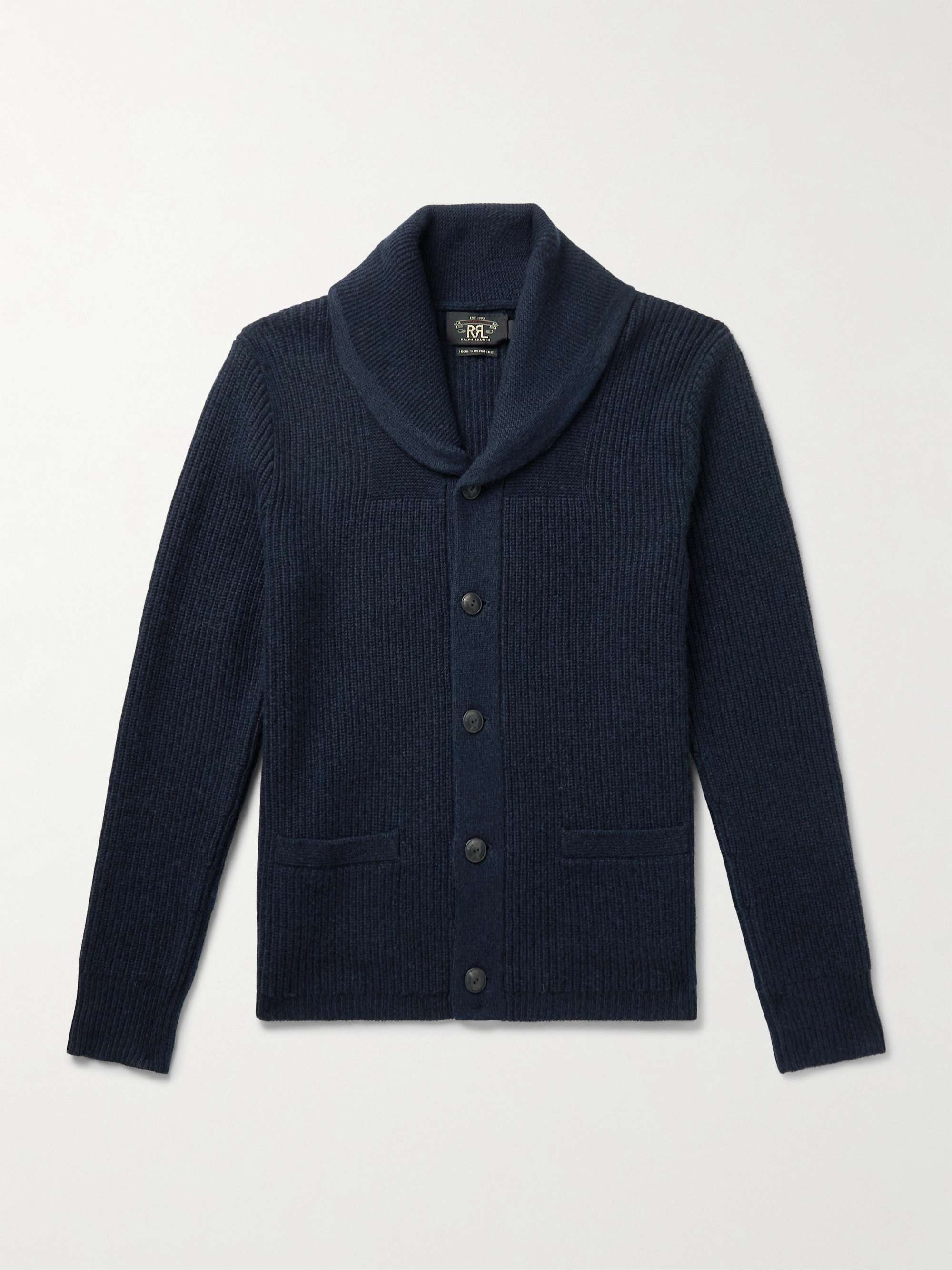 Shawl-Collar Ribbed Cashmere Cardigan view