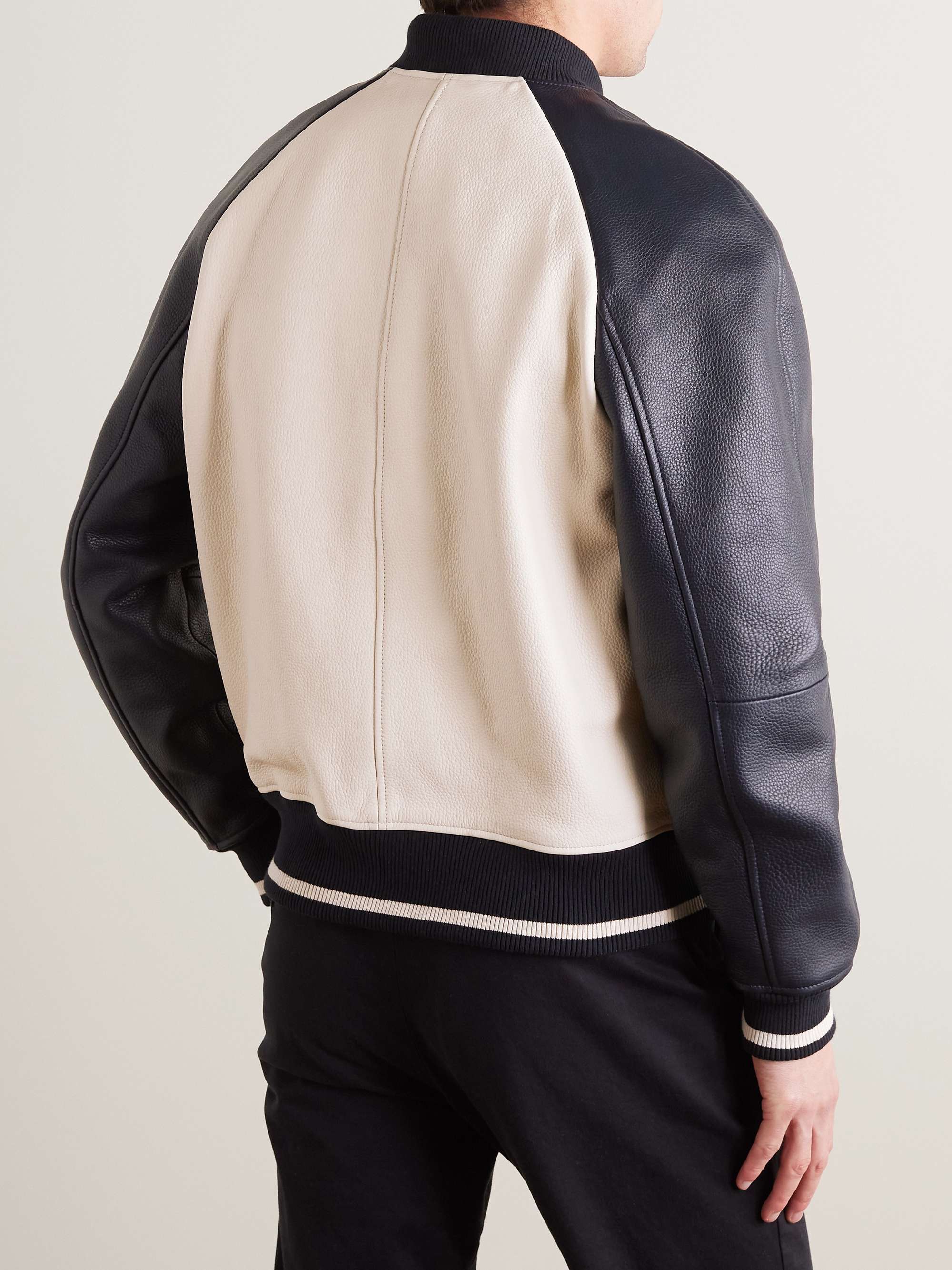 Full-Grain Leather Varsity Jacket view