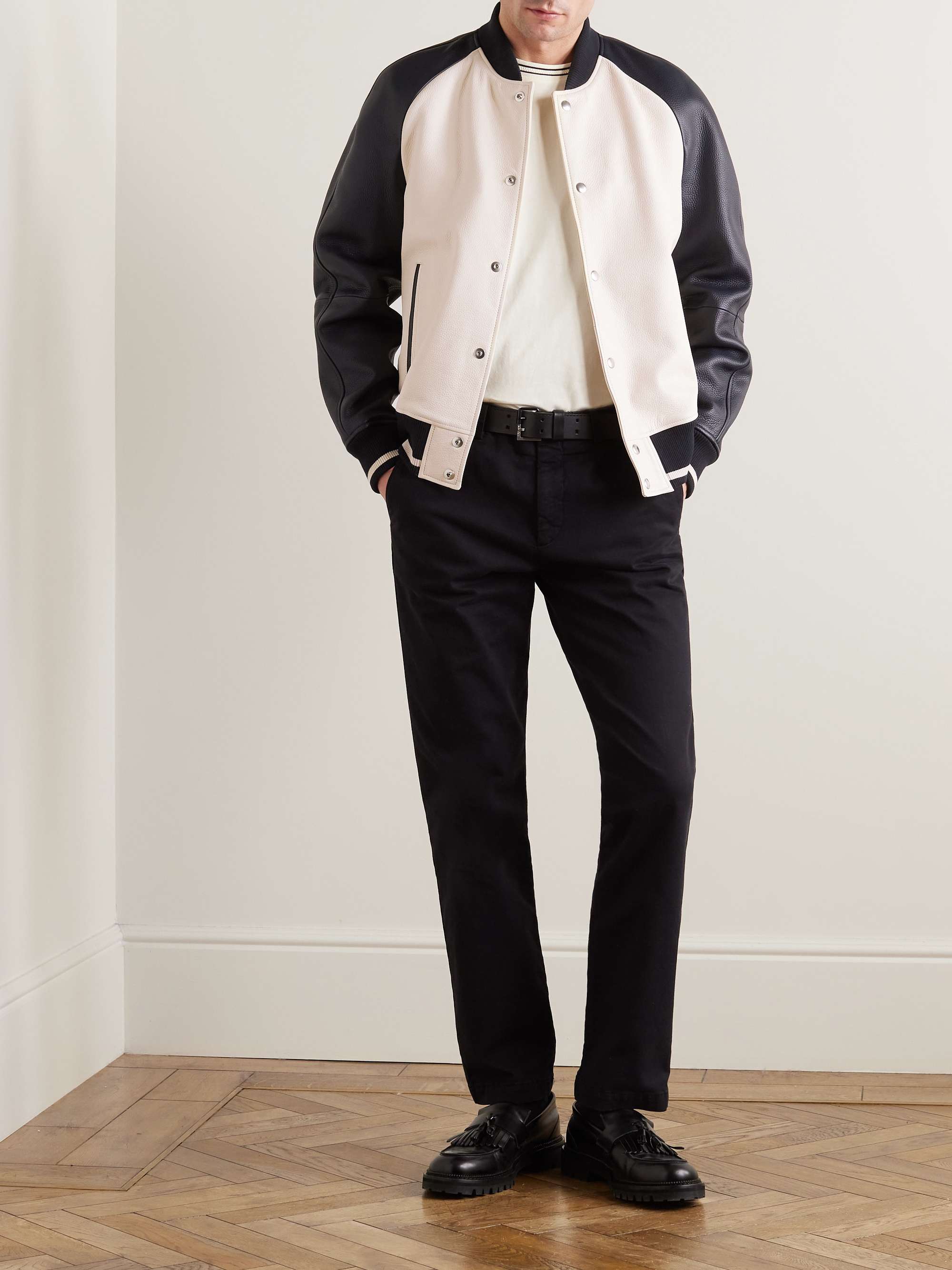 Full-Grain Leather Varsity Jacket view