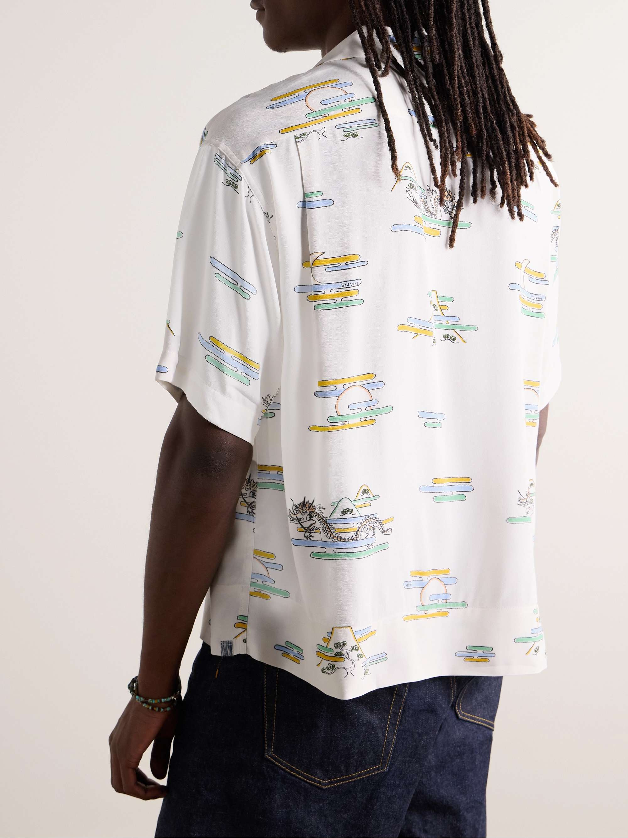 Copa Camp-Collar Printed Crepe Shirt view
