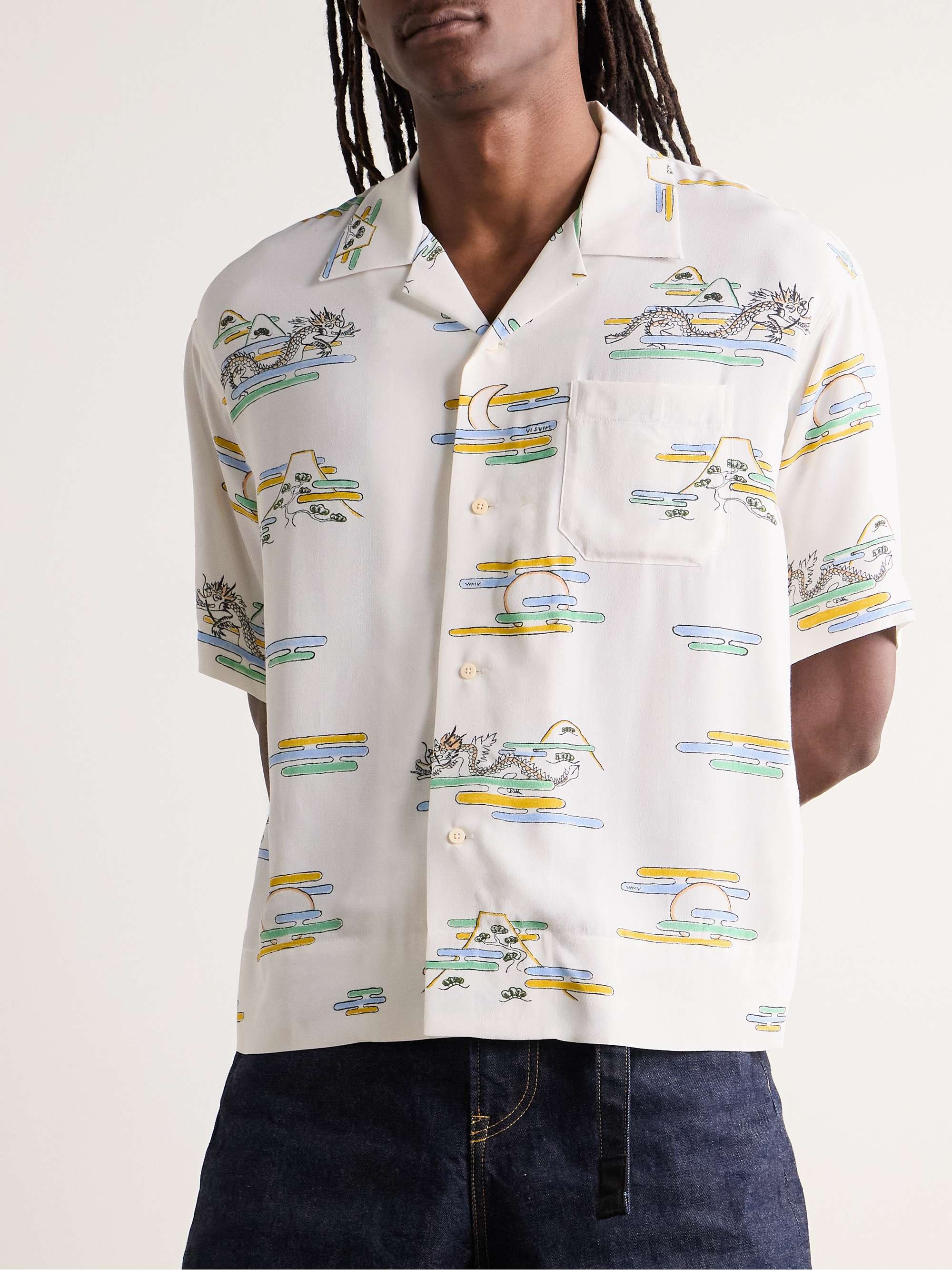 Copa Camp-Collar Printed Crepe Shirt view