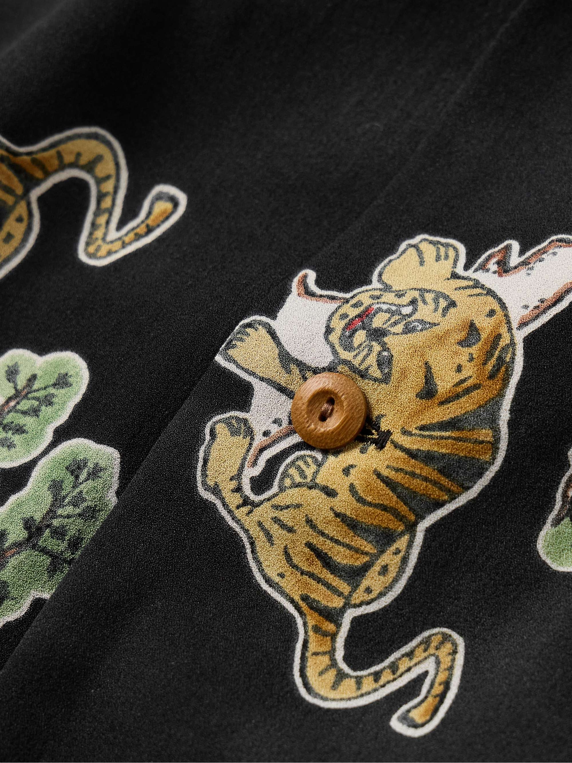Copa Camp-Collar Printed Silk-Crepe De Chine Shirt view