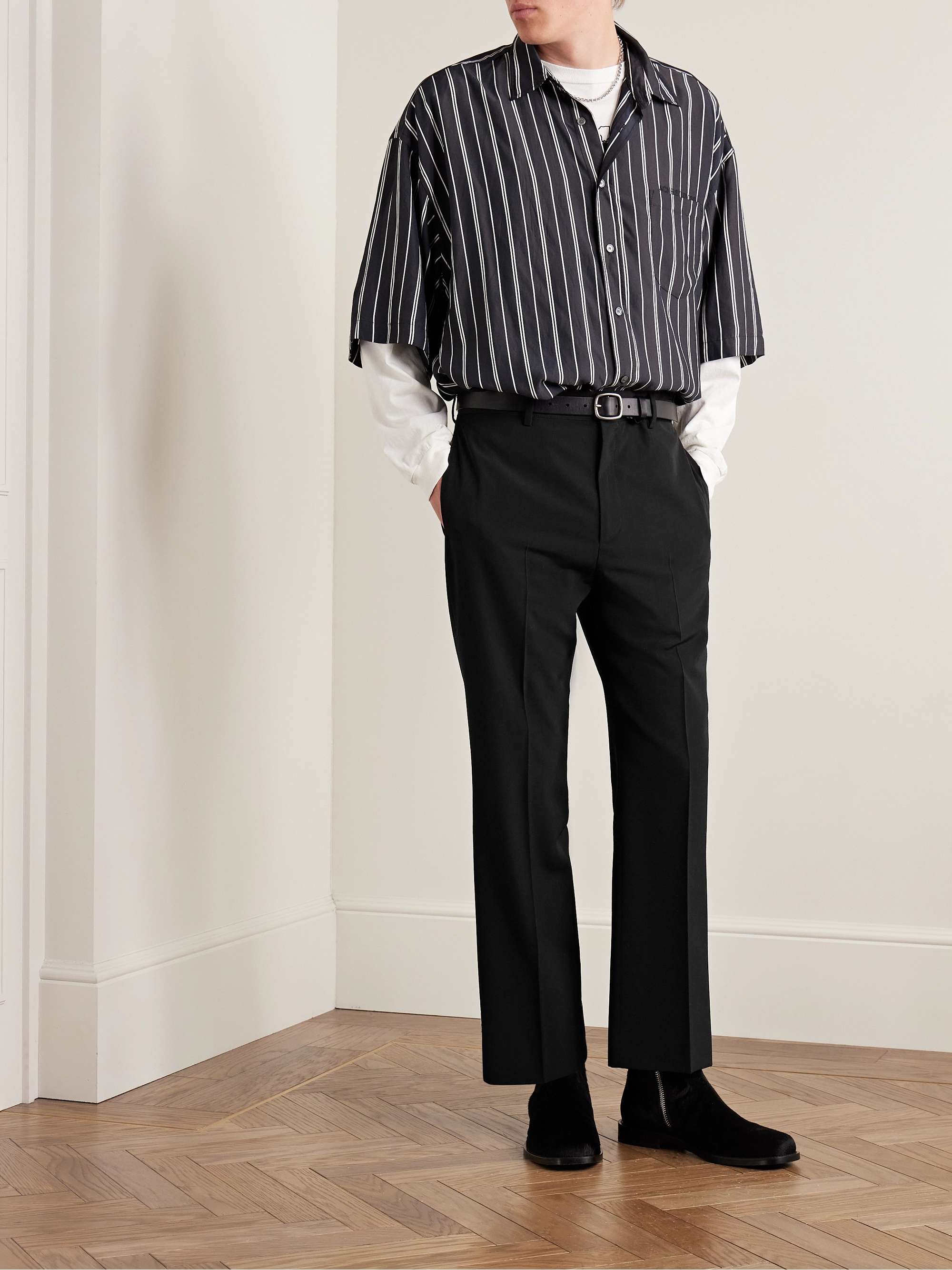 Pilos Slim-Fit Straight-Leg Crepe Trousers view