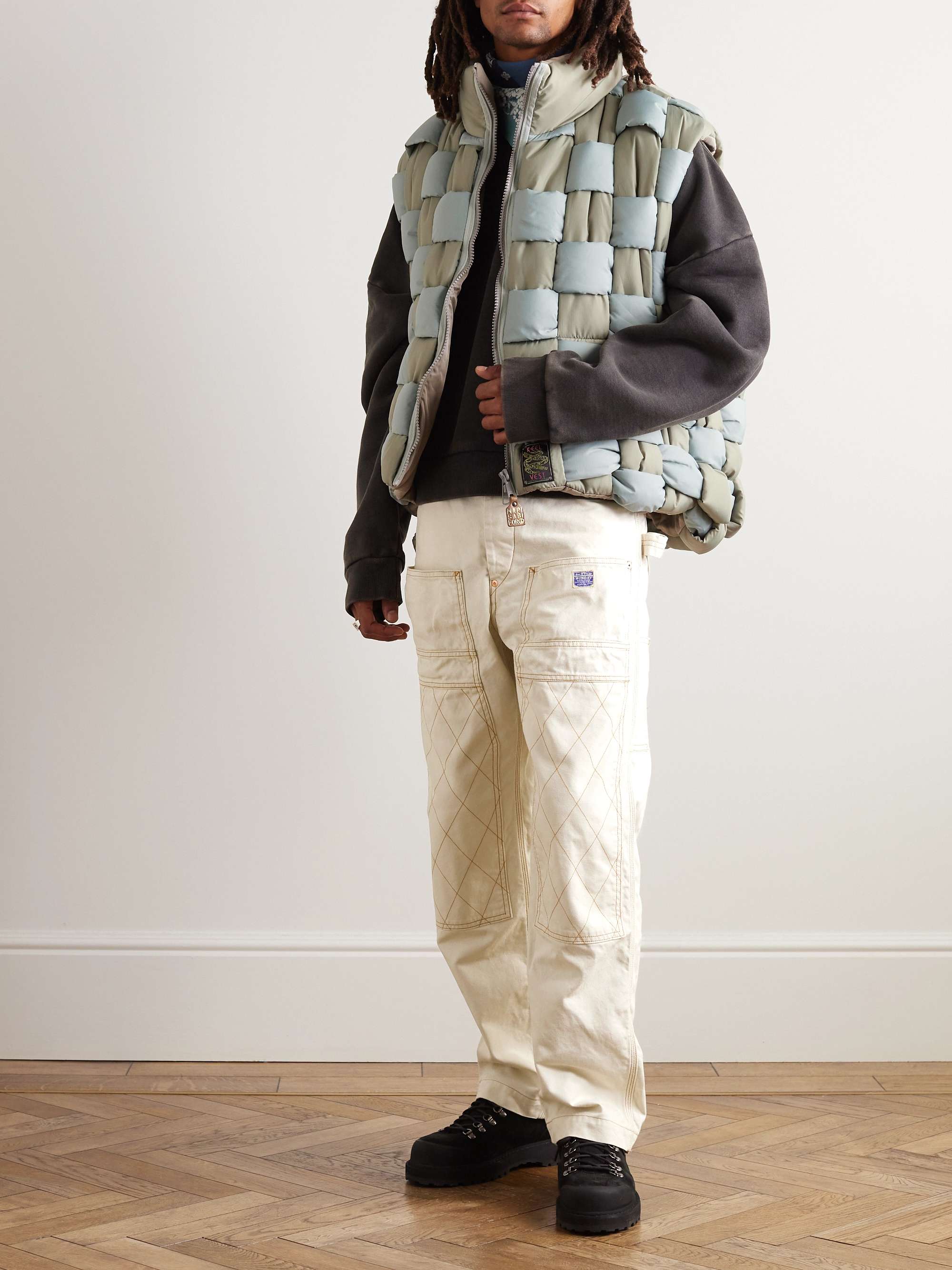 Lumber Tapered Embroidered Cotton-Canvas Cargo Trousers view