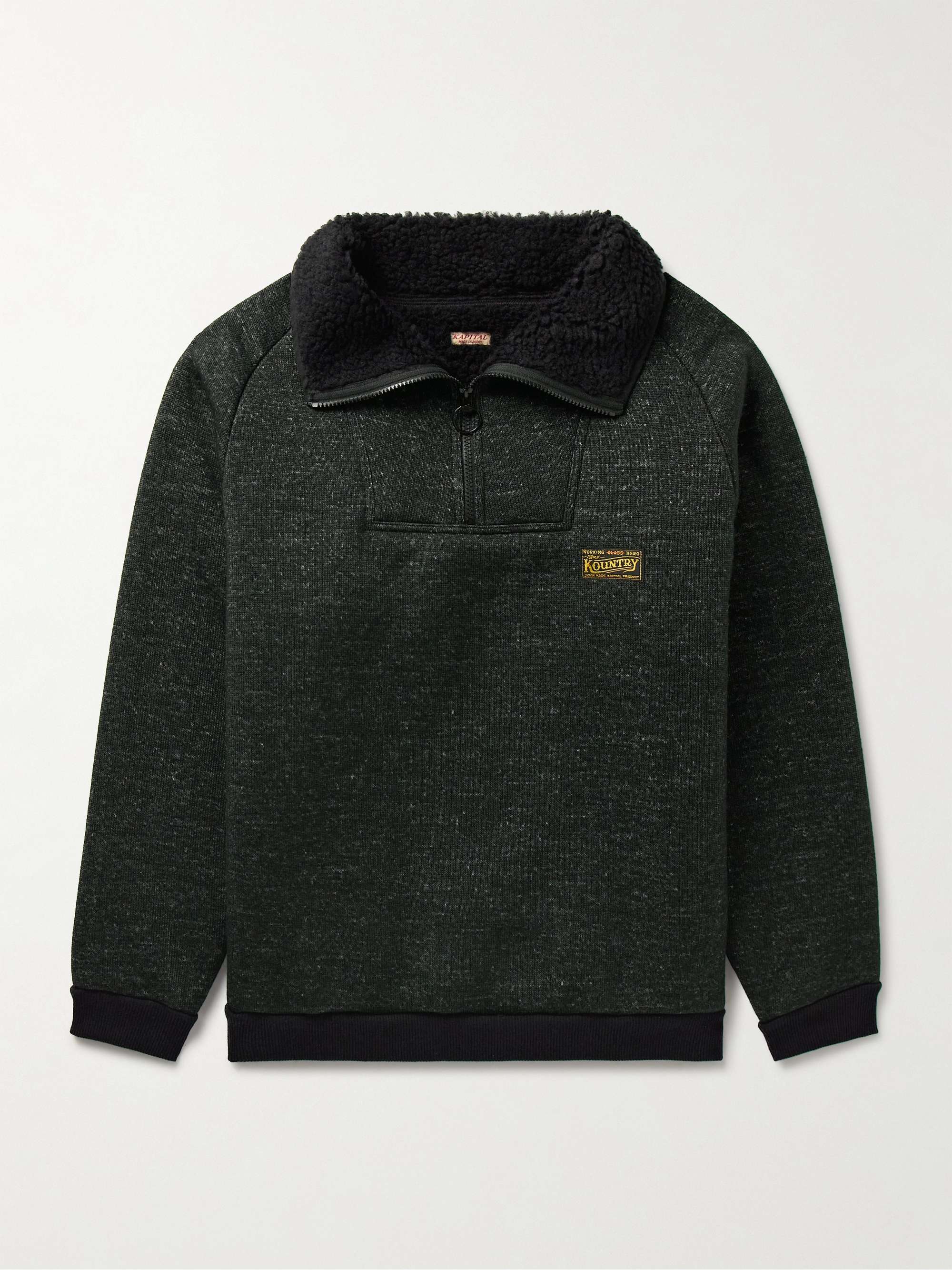 Alpine Logo-Appliquéd Fleece-Lined Knitted Half-Zip Sweatshirt view