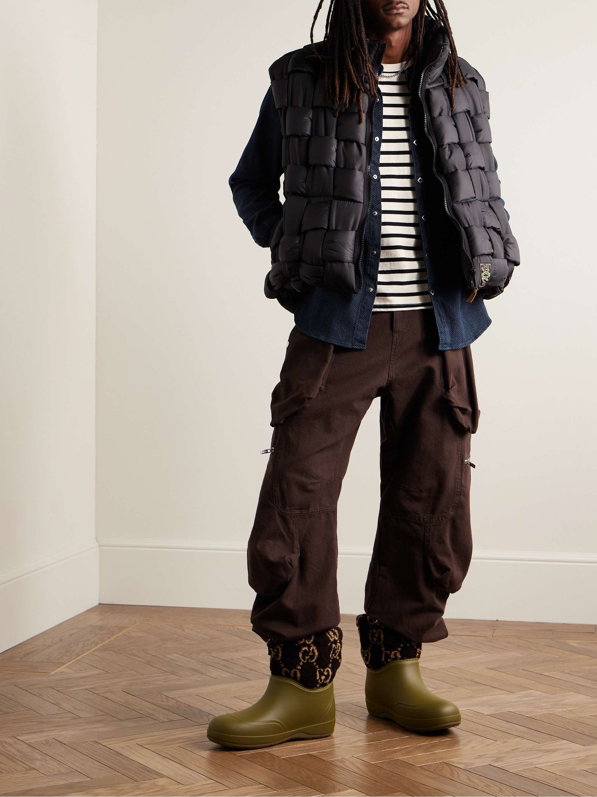 Indigo-Dyed Textured-Cotton Western Shirt view