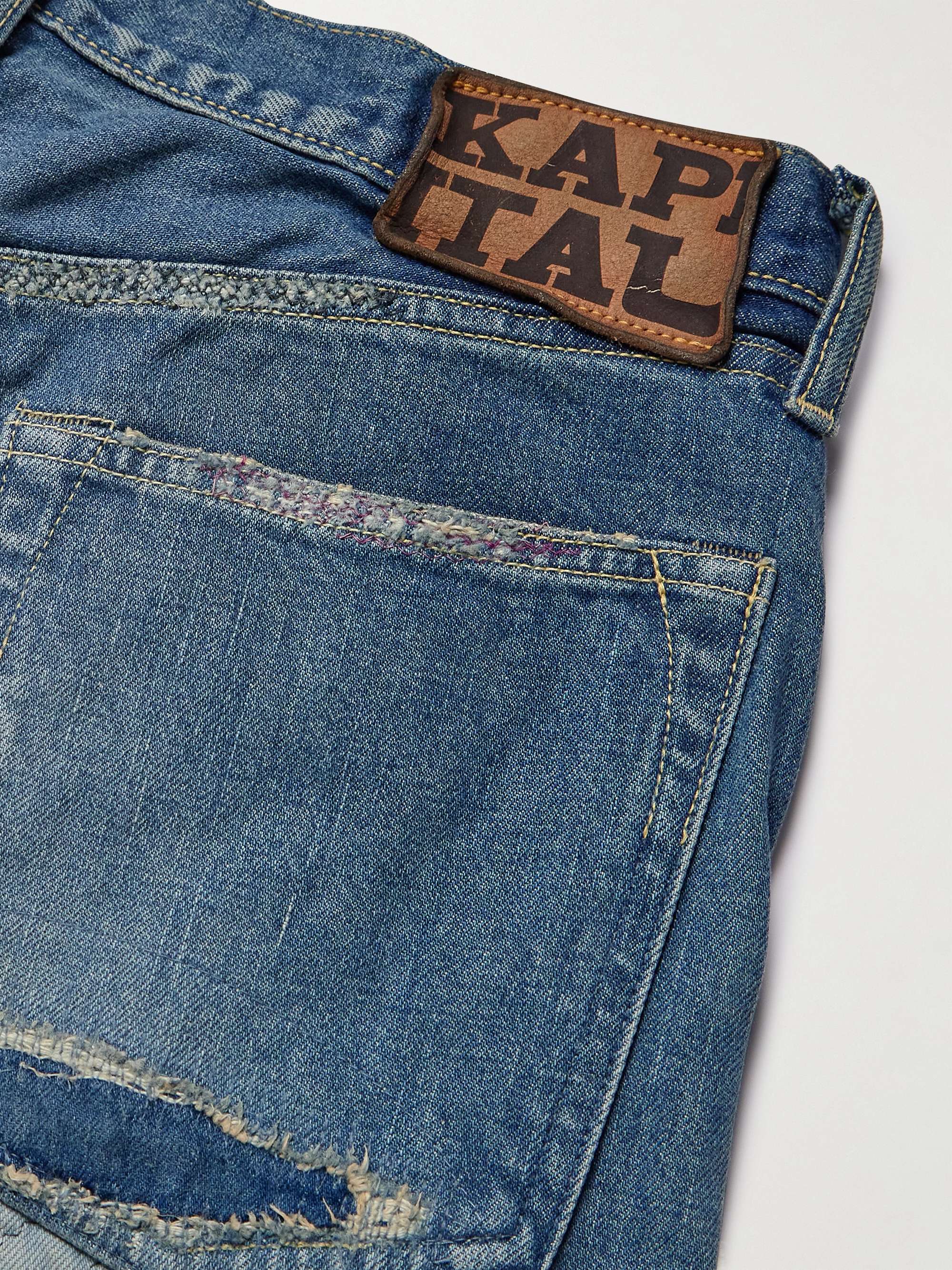 Monkey Cisco Straight-Leg Distressed Patchwork Jeans view
