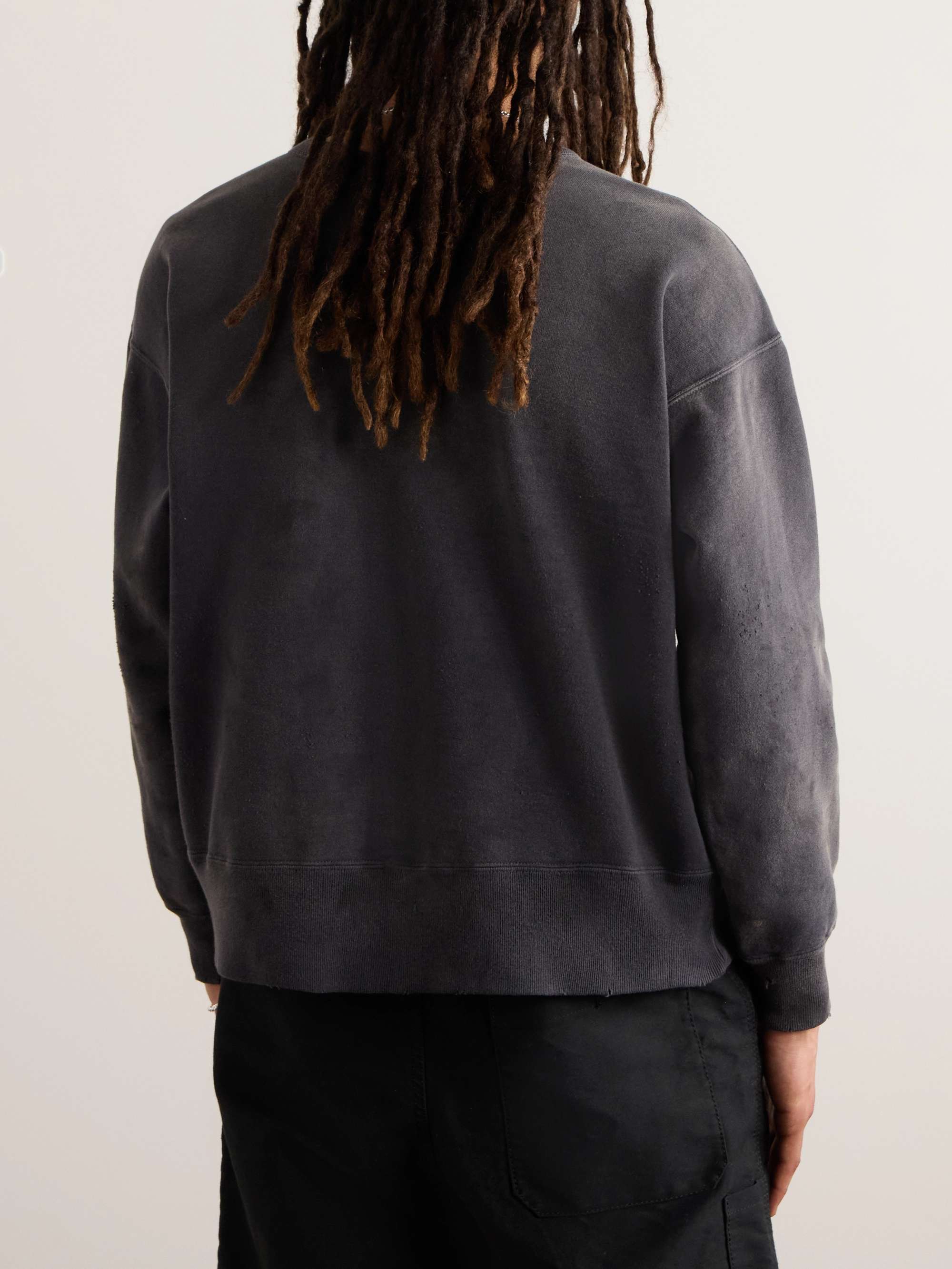+ Denim Tears Saint Tears Distressed Printed Cotton-Jersey Sweatshirt view