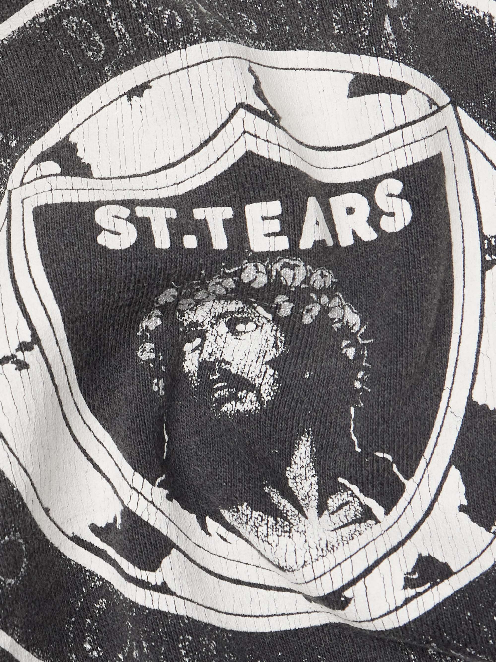 + Denim Tears Saint Tears Distressed Printed Cotton-Jersey Sweatshirt view