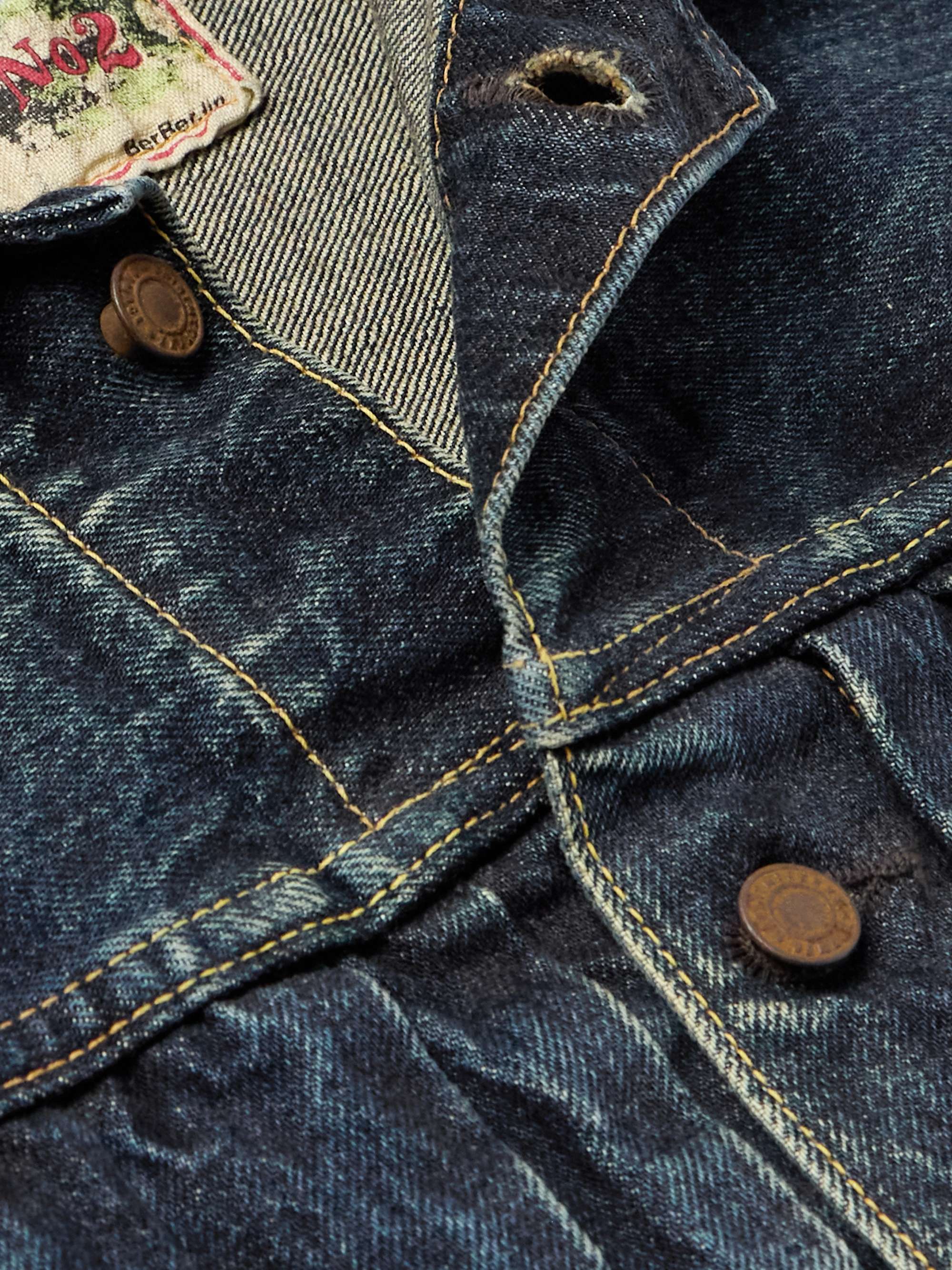 Distressed Pleated Denim Jacket view