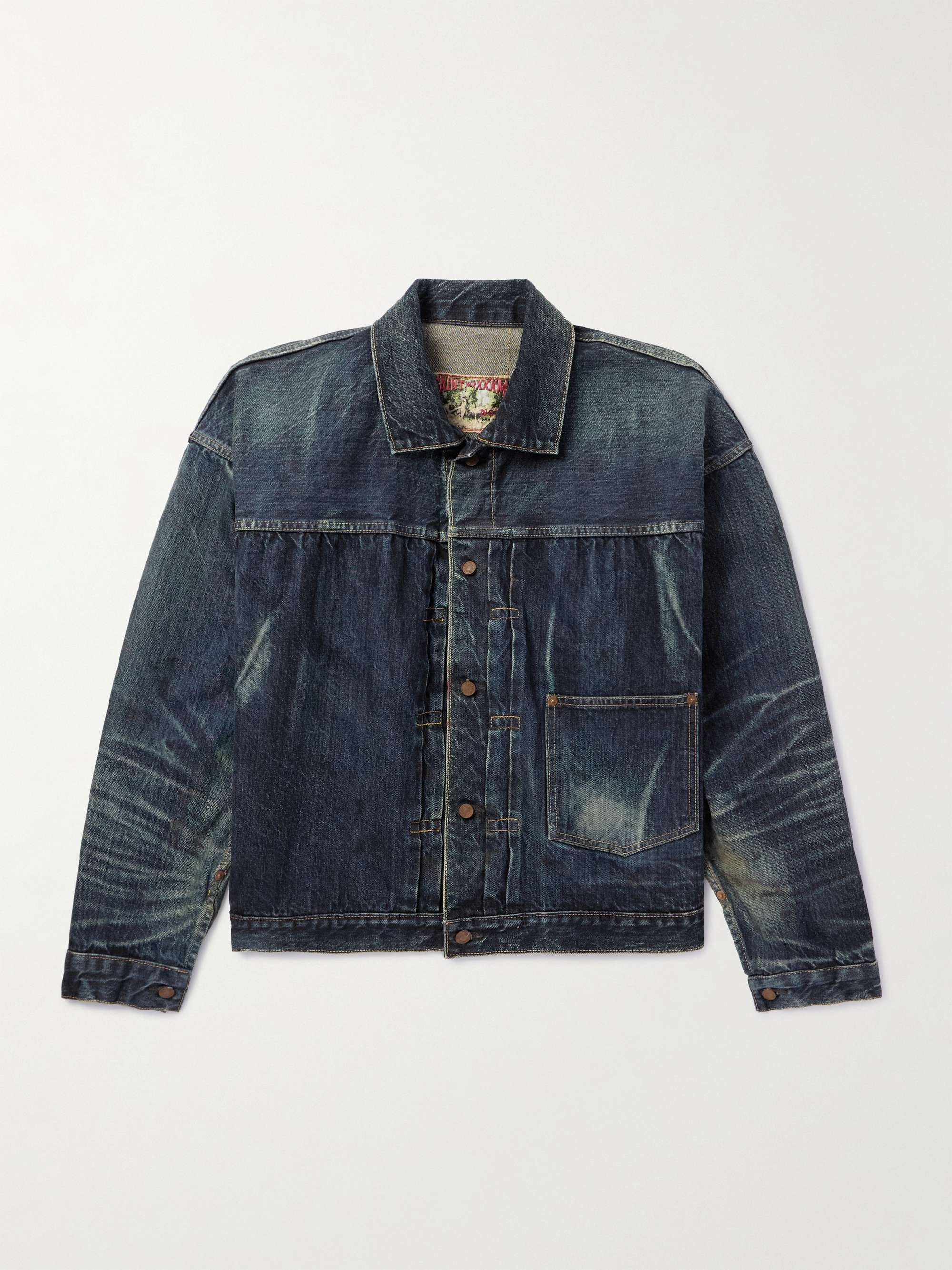 Distressed Pleated Denim Jacket view