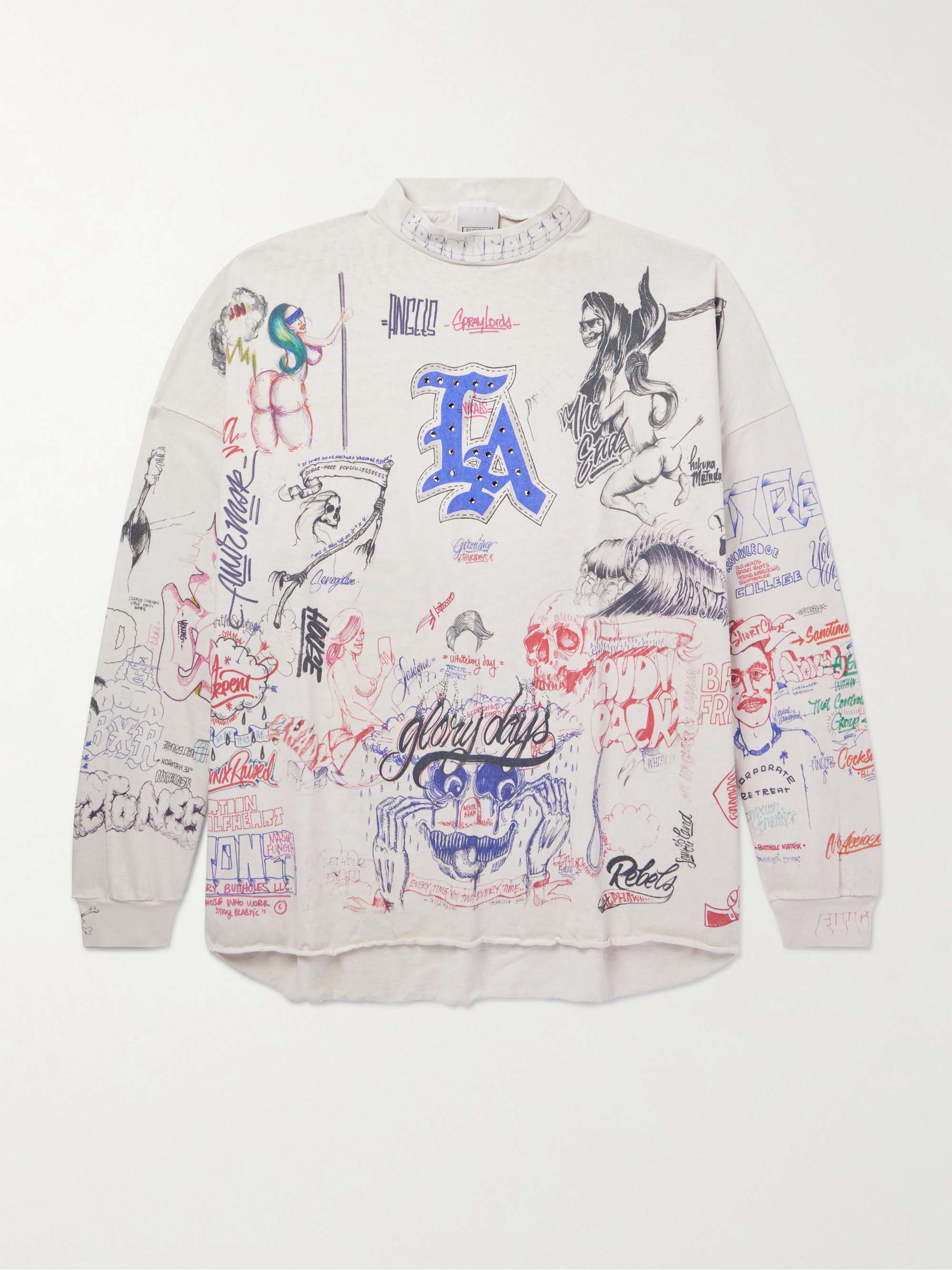 + Born X Raised Embellished Printed Cotton-Jersey Sweater view