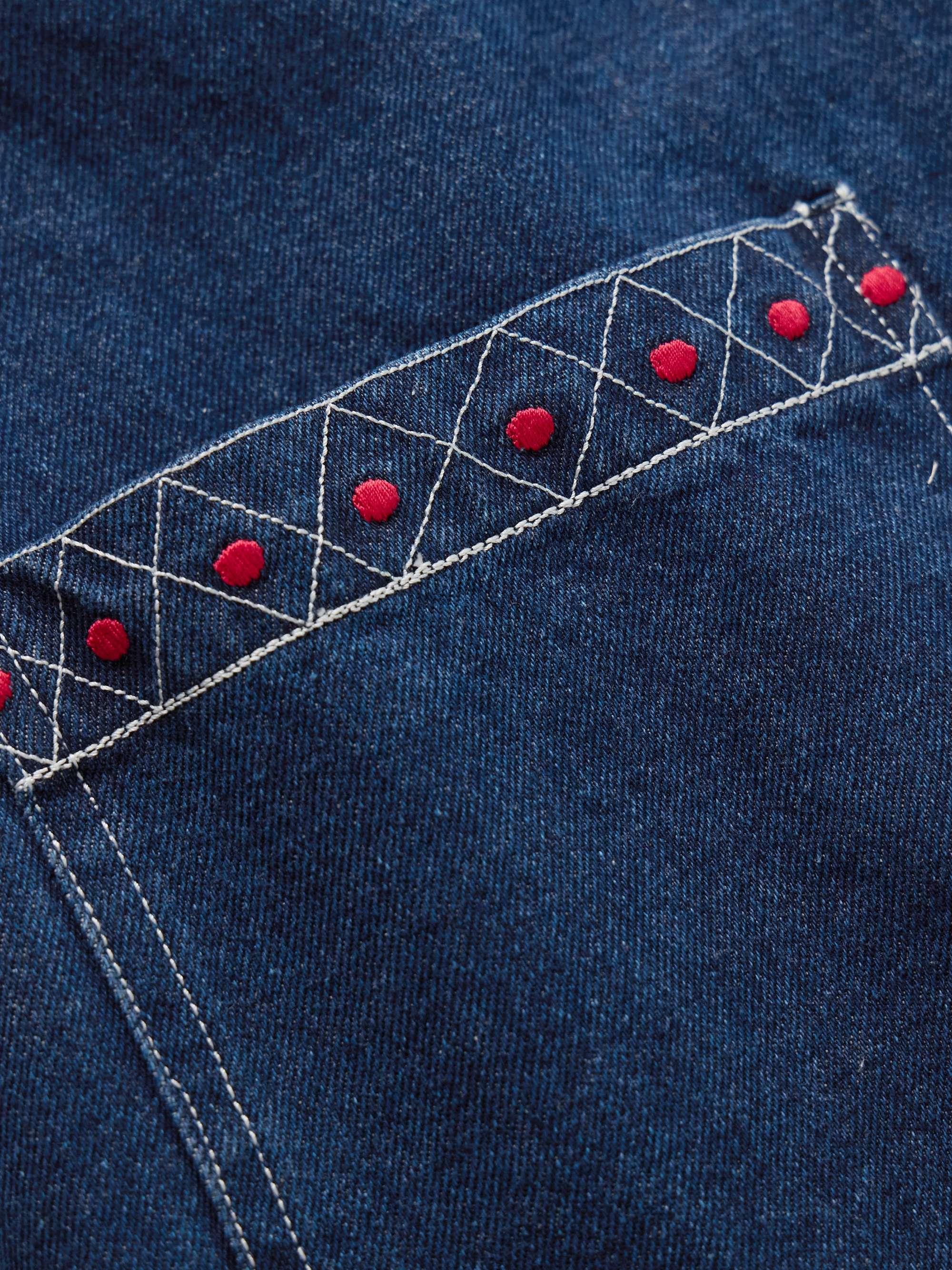 Cropped Embroidered Denim Jacket view