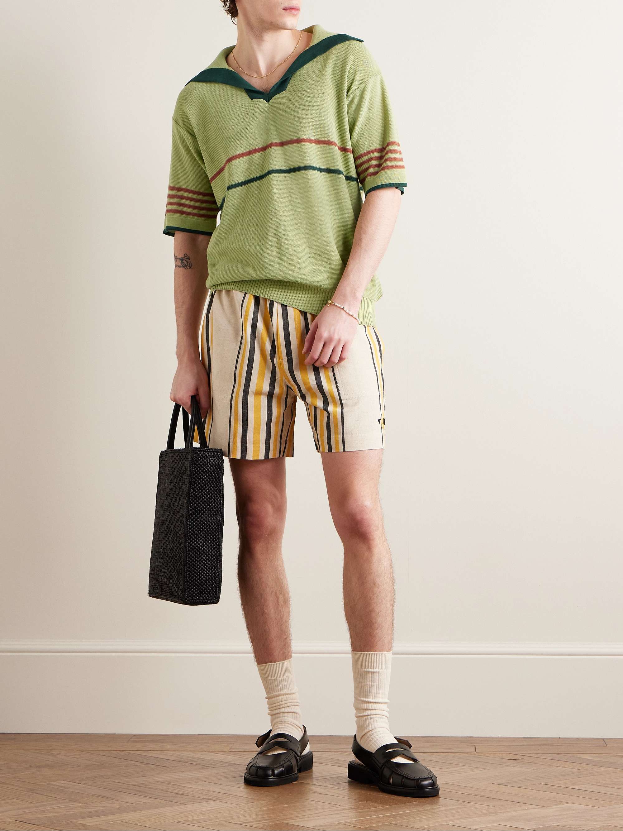 Palmer Striped Cotton Polo Shirt view