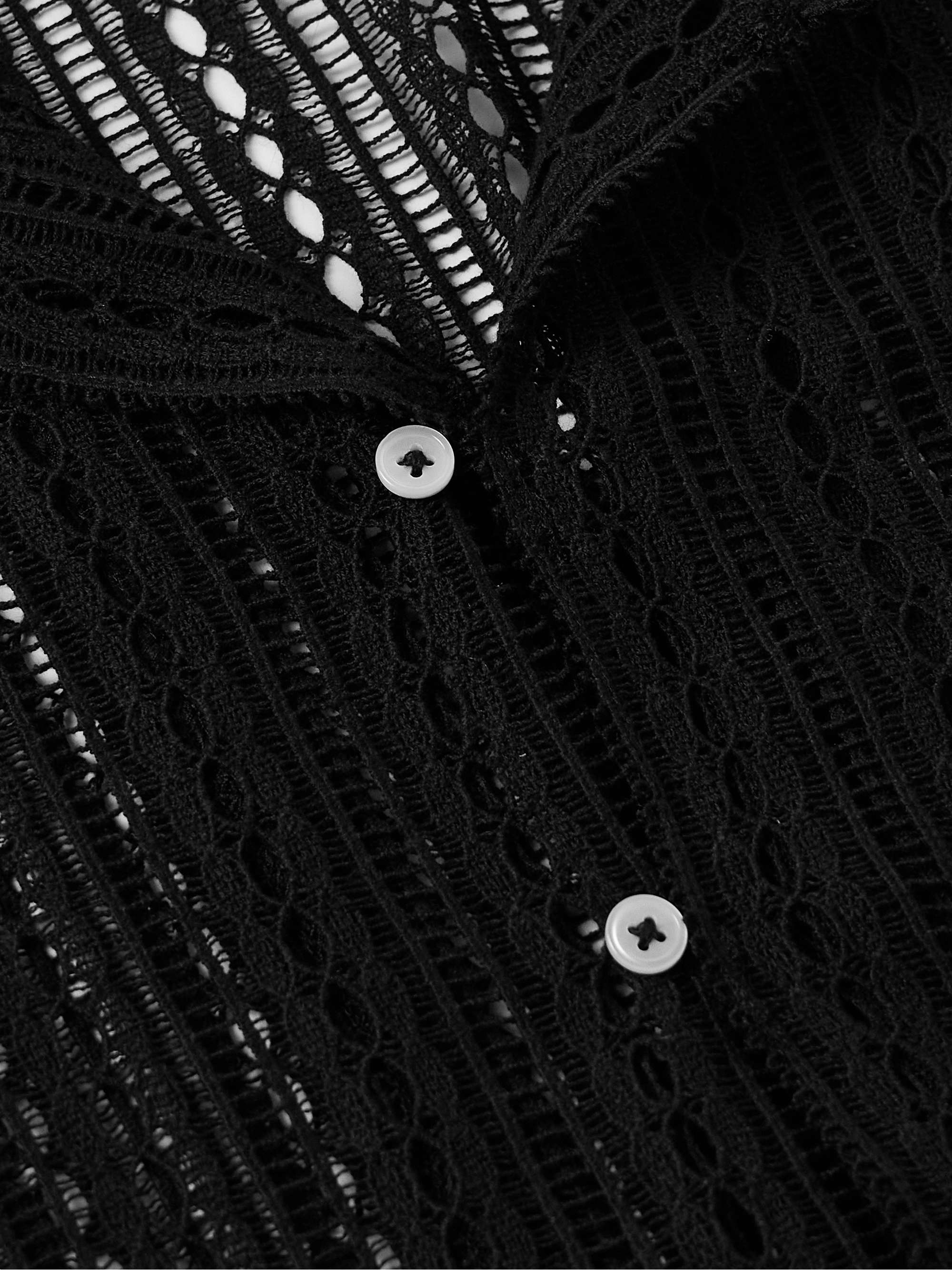 Meandering Camp-Collar Cotton-Lace Shirt view