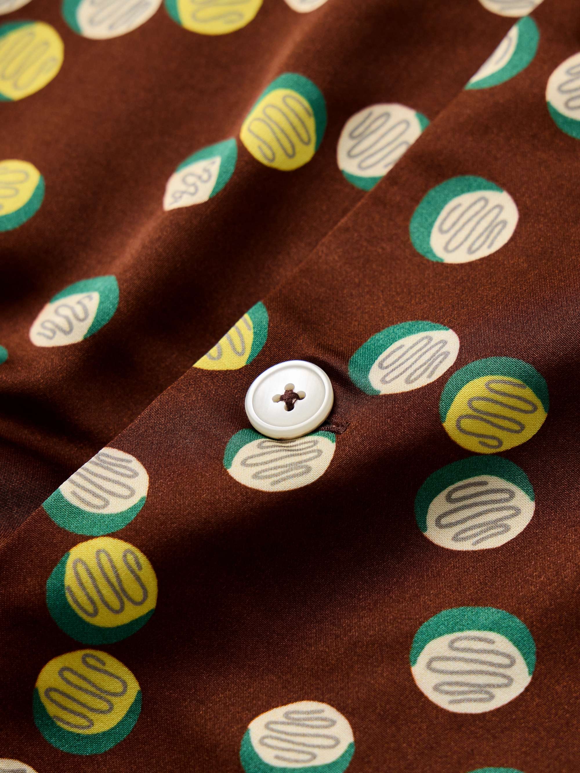 Bubble Camp-Collar Printed Satin-Twill Shirt view