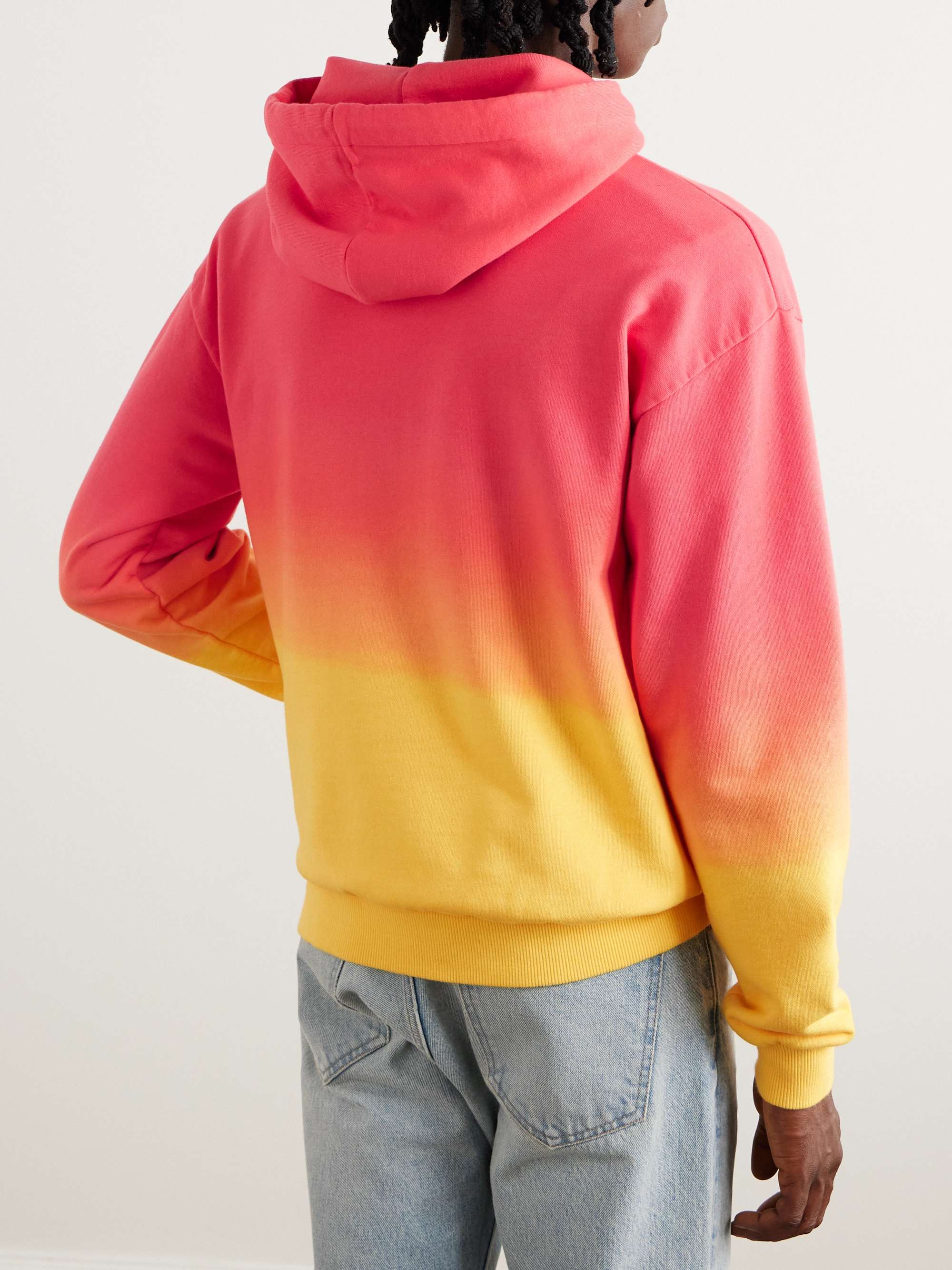 Logo-Print Ombré Cotton-Jersey Hoodie view