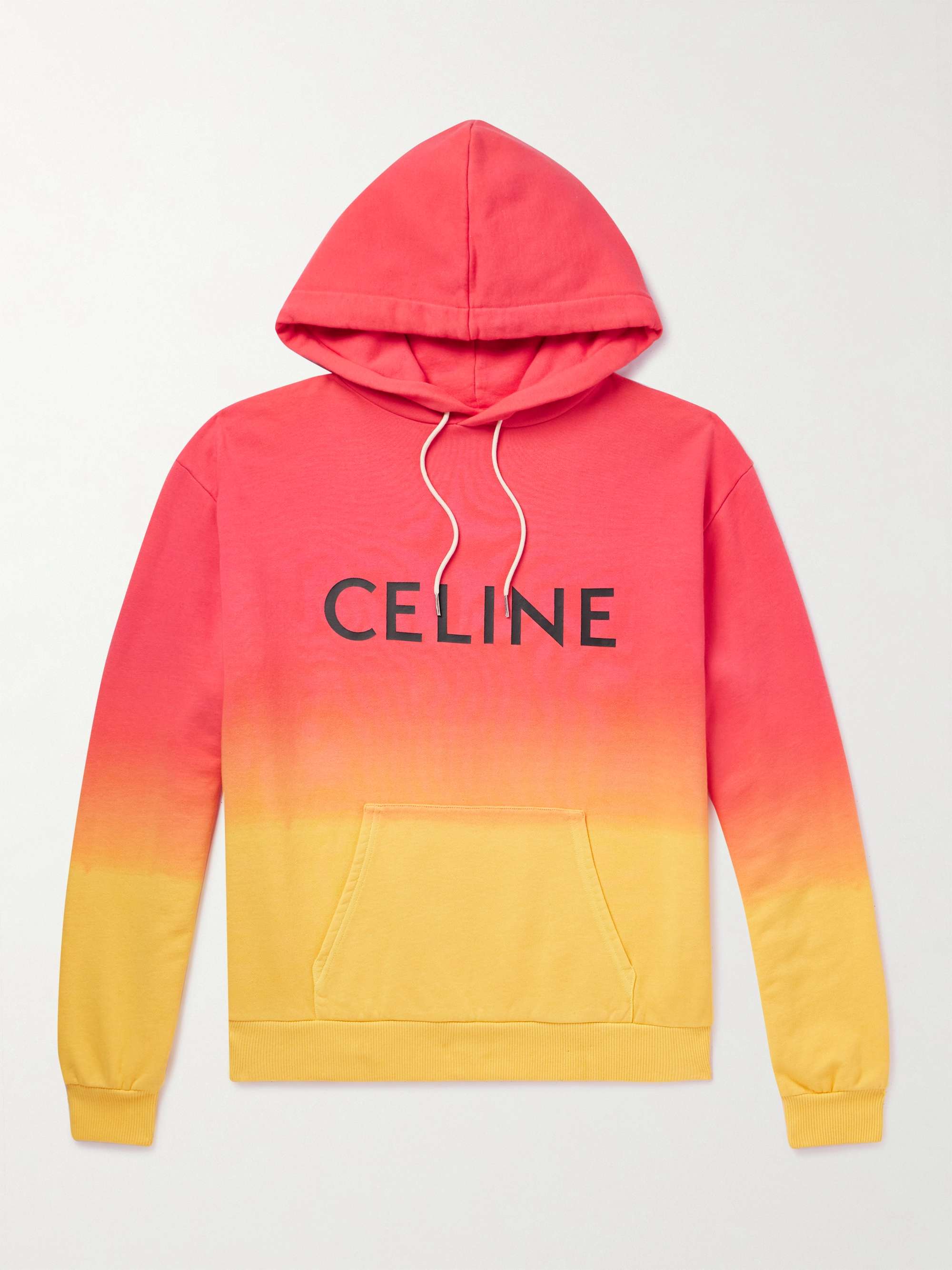 Logo-Print Ombré Cotton-Jersey Hoodie view