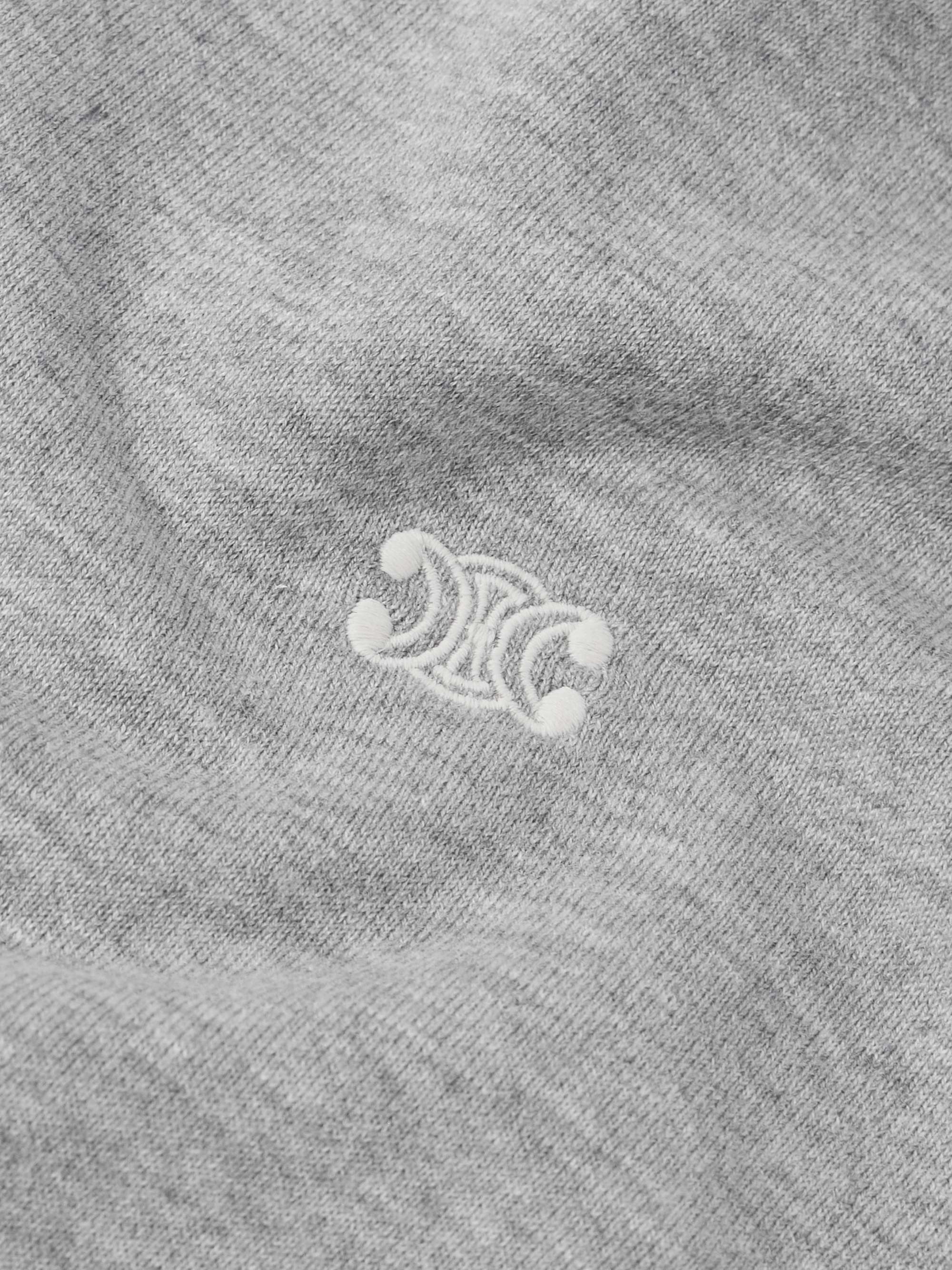 Logo-Embroidered Cotton and Cashmere-Blend Jersey Zip-Up Hoodie view