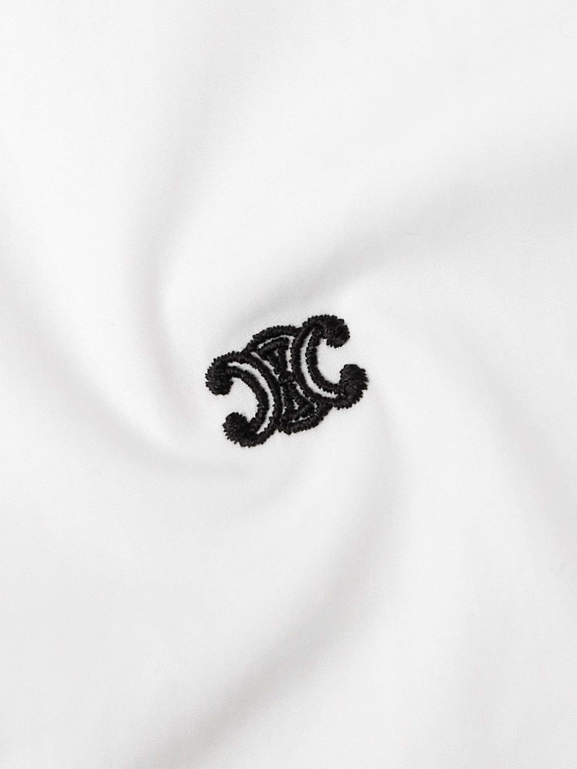 Slim-Fit Logo-Embroidered Cotton-Poplin Shirt view