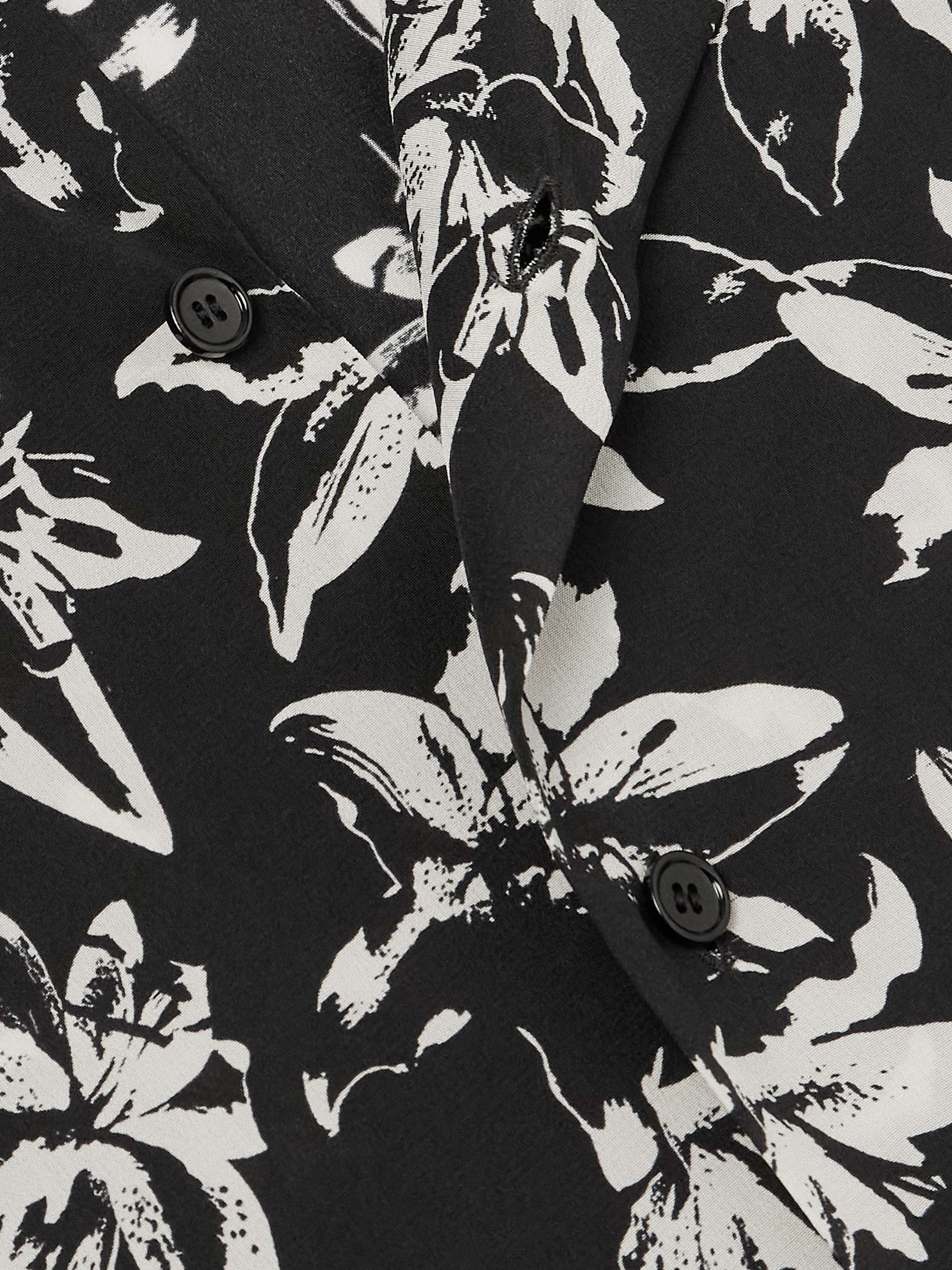 Camp-Collar Floral-Print Silk-Satin Shirt view