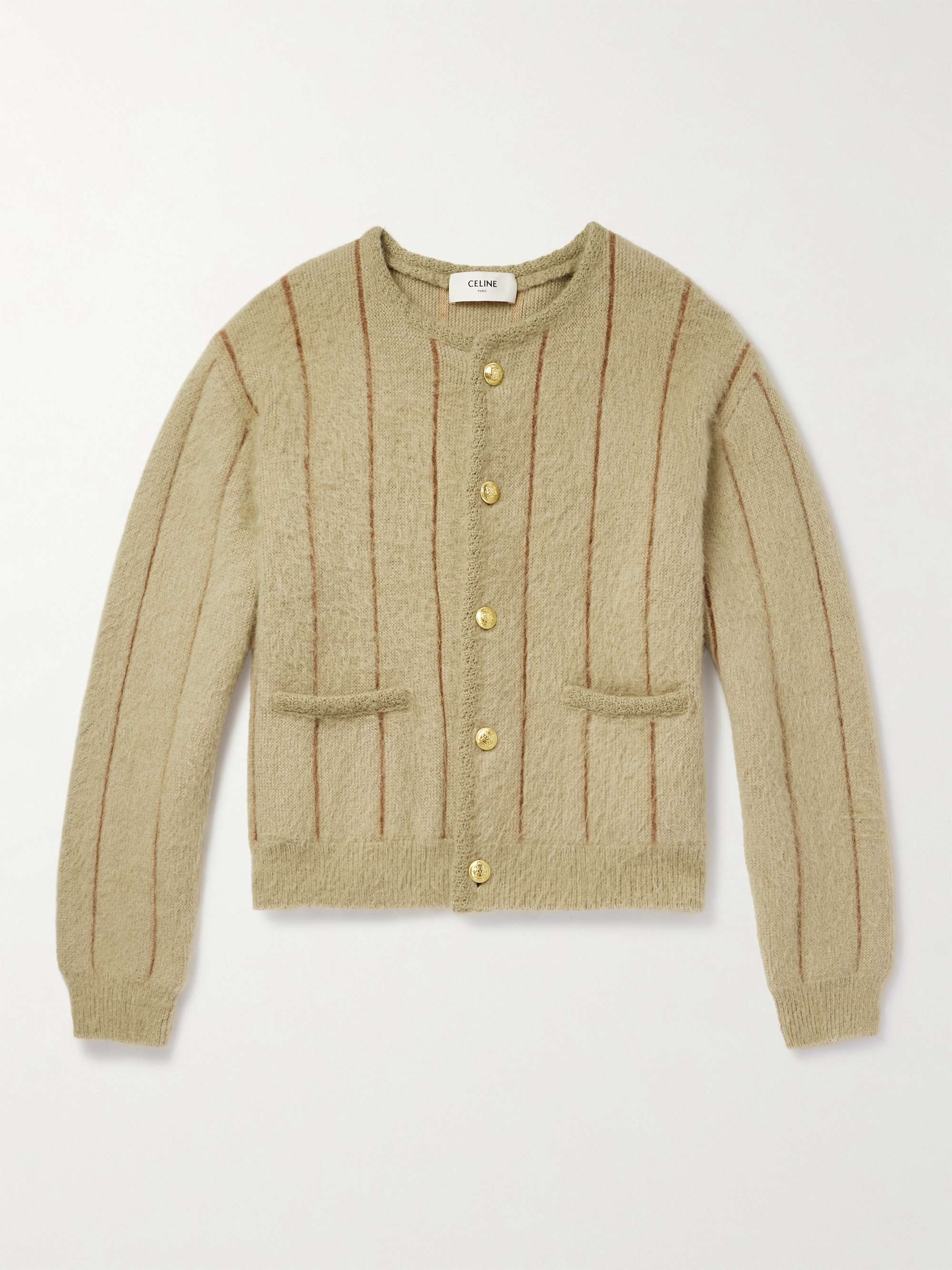 Striped Mohair-Blend Cardigan view