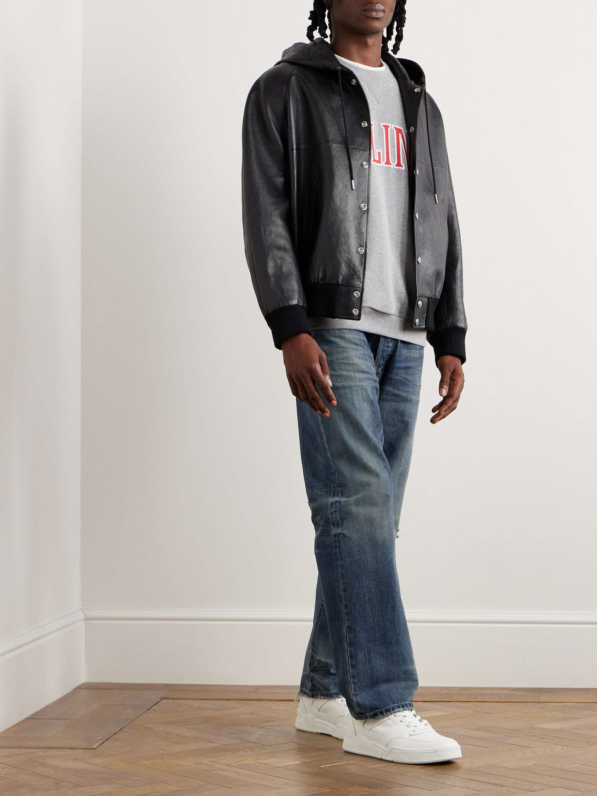 Wesley Distressed Straight-Leg Jeans view