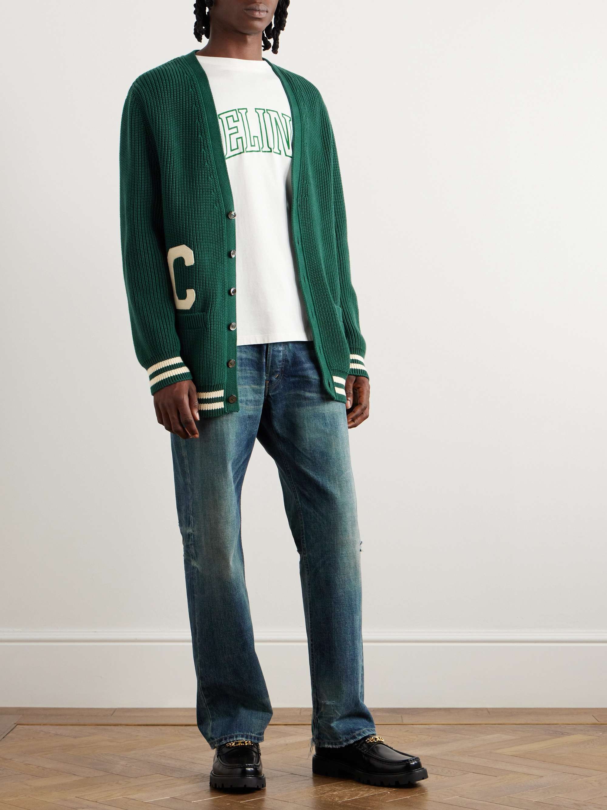 Logo-Appliquéd Cotton Cardigan view