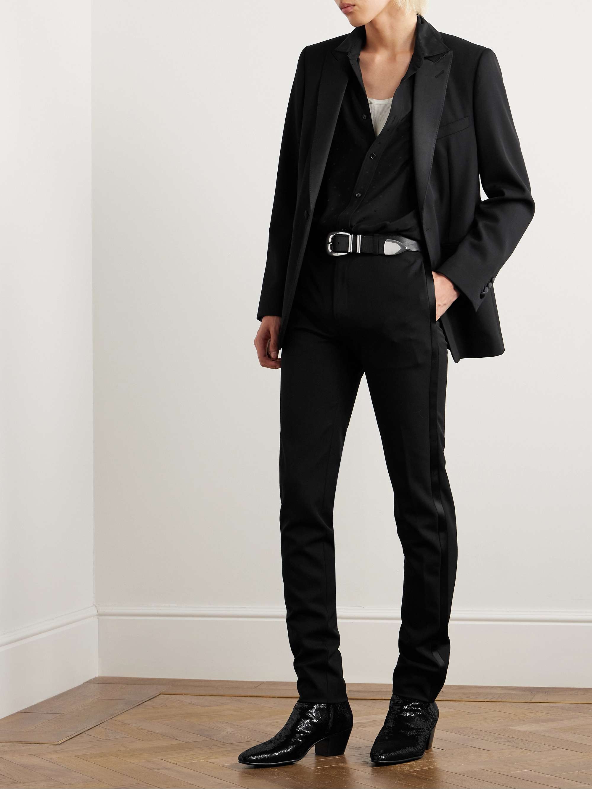 Slim-Fit Straight-Leg Wool Suit Trousers view