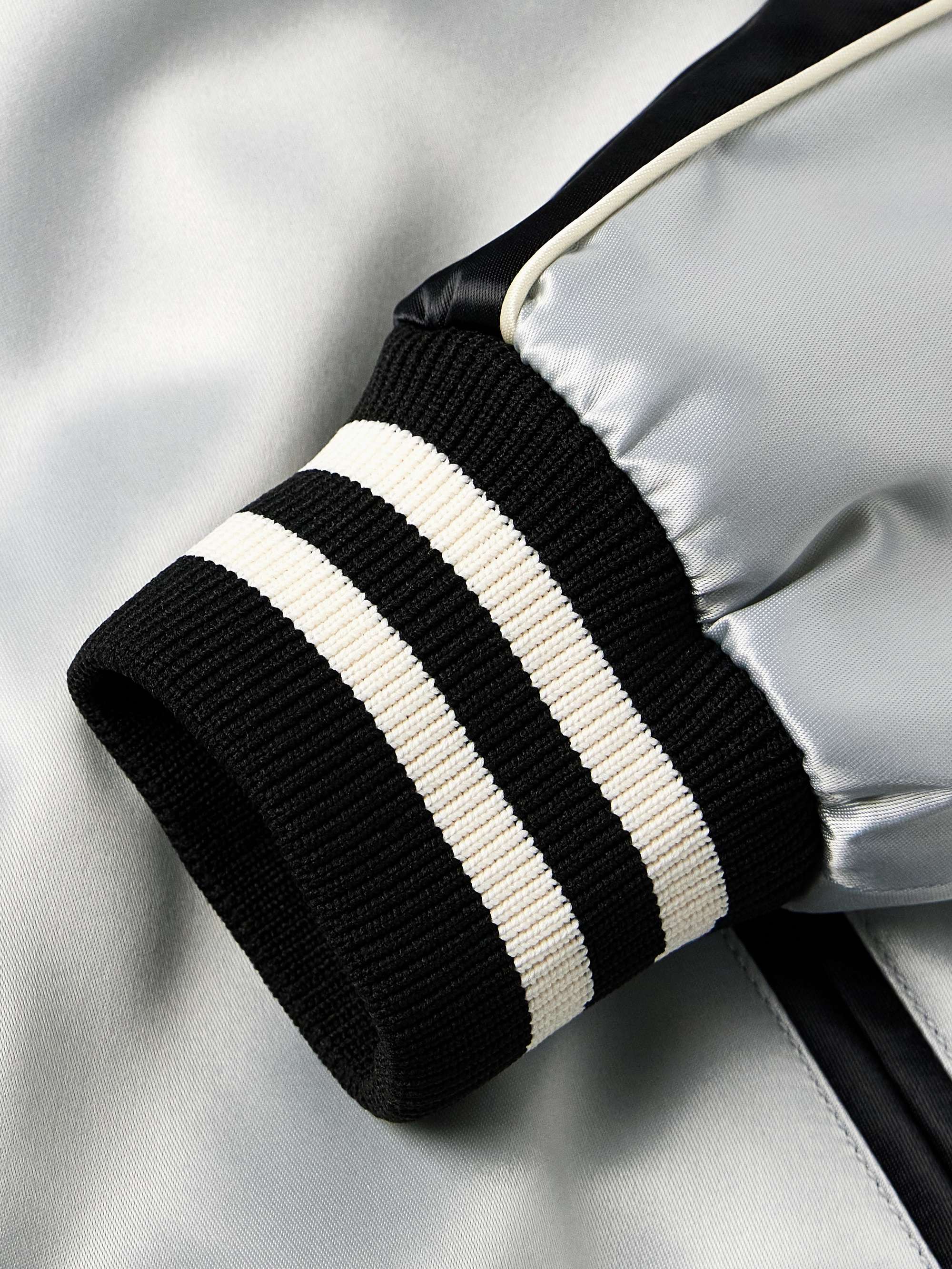 Striped Satin Bomber Jacket view