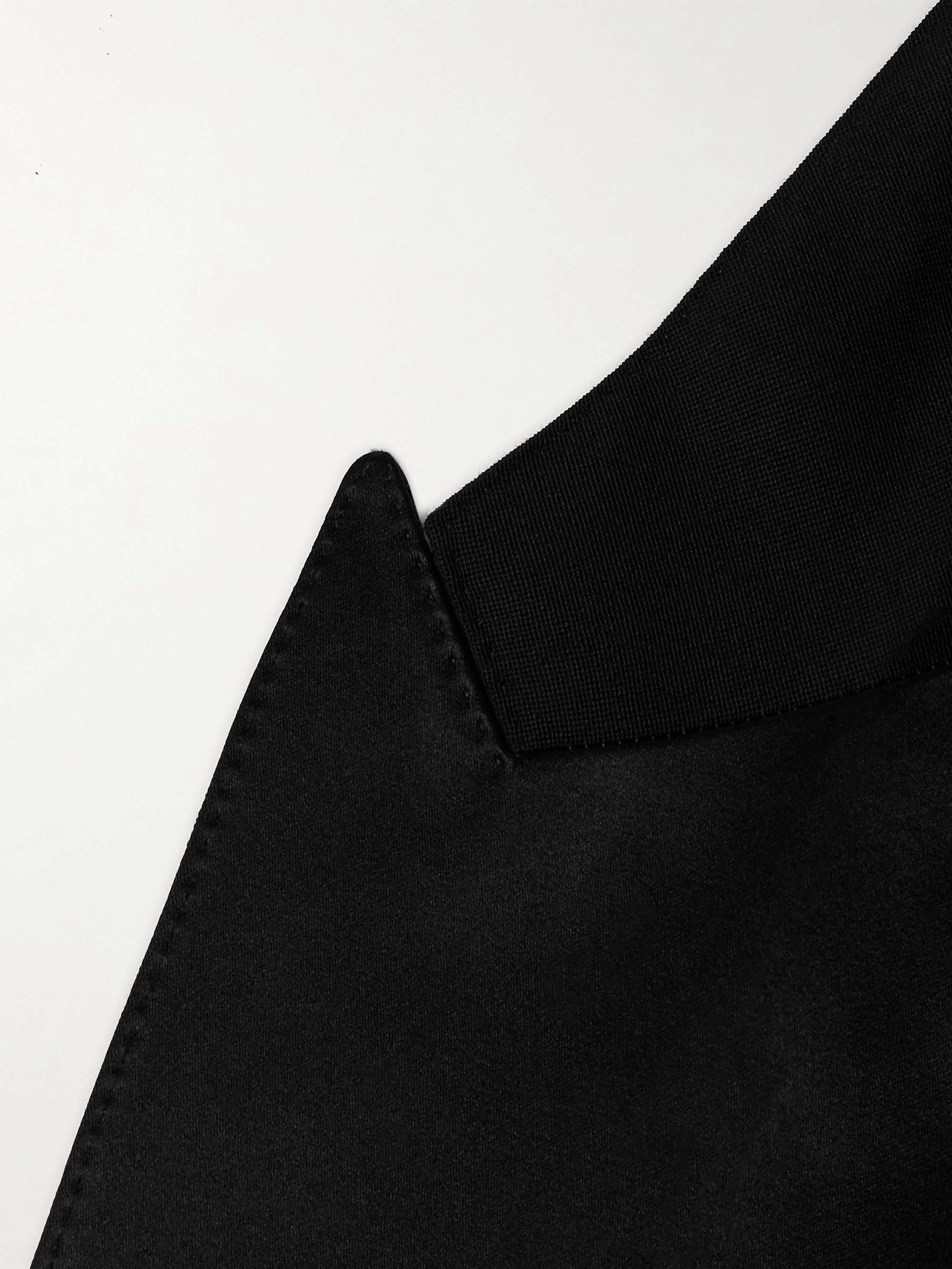 Satin-Trimmed Wool-Gabardine Tuxedo Jacket view
