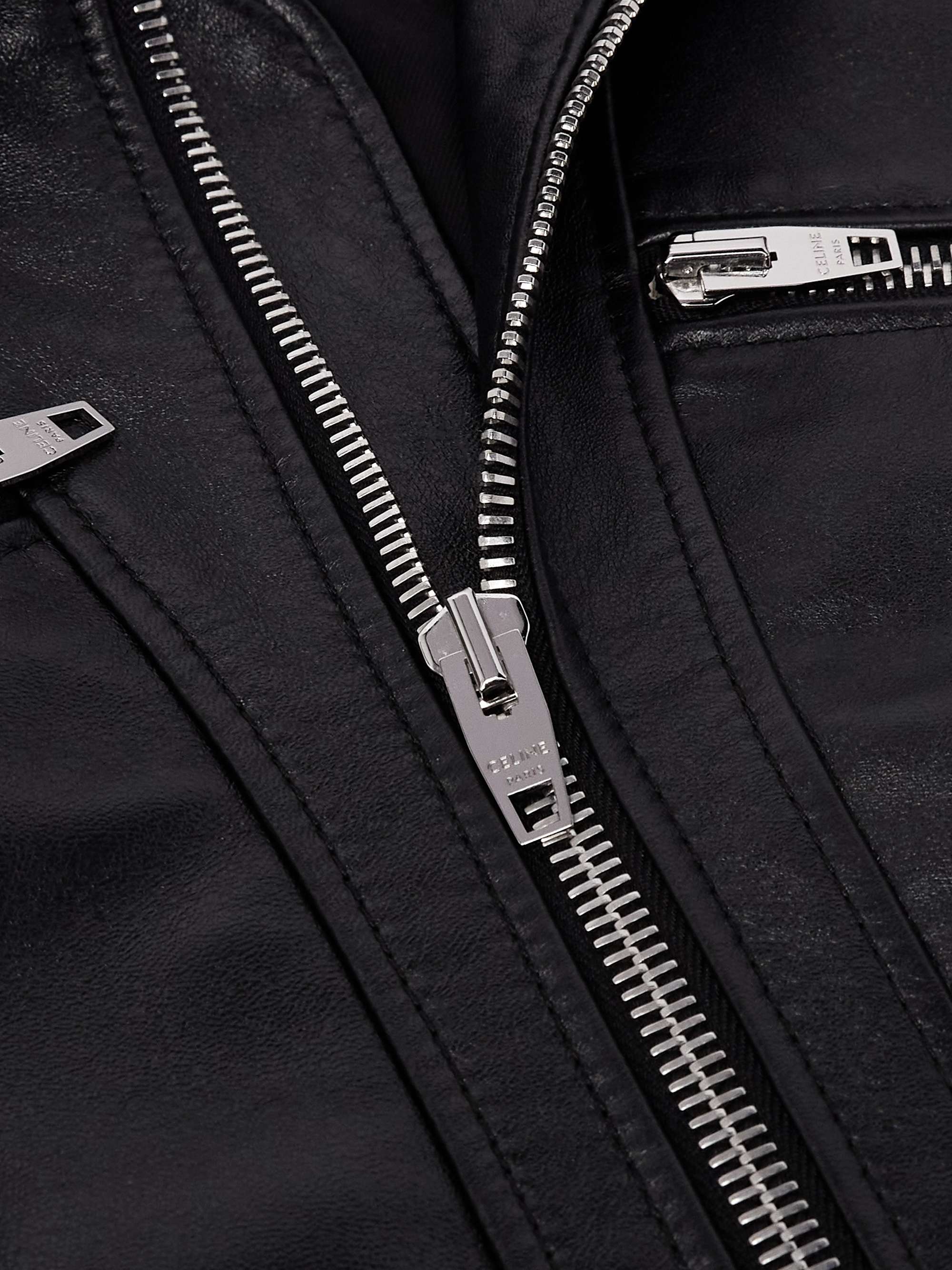 Slim-Fit Cropped Leather Blouson Jacket view