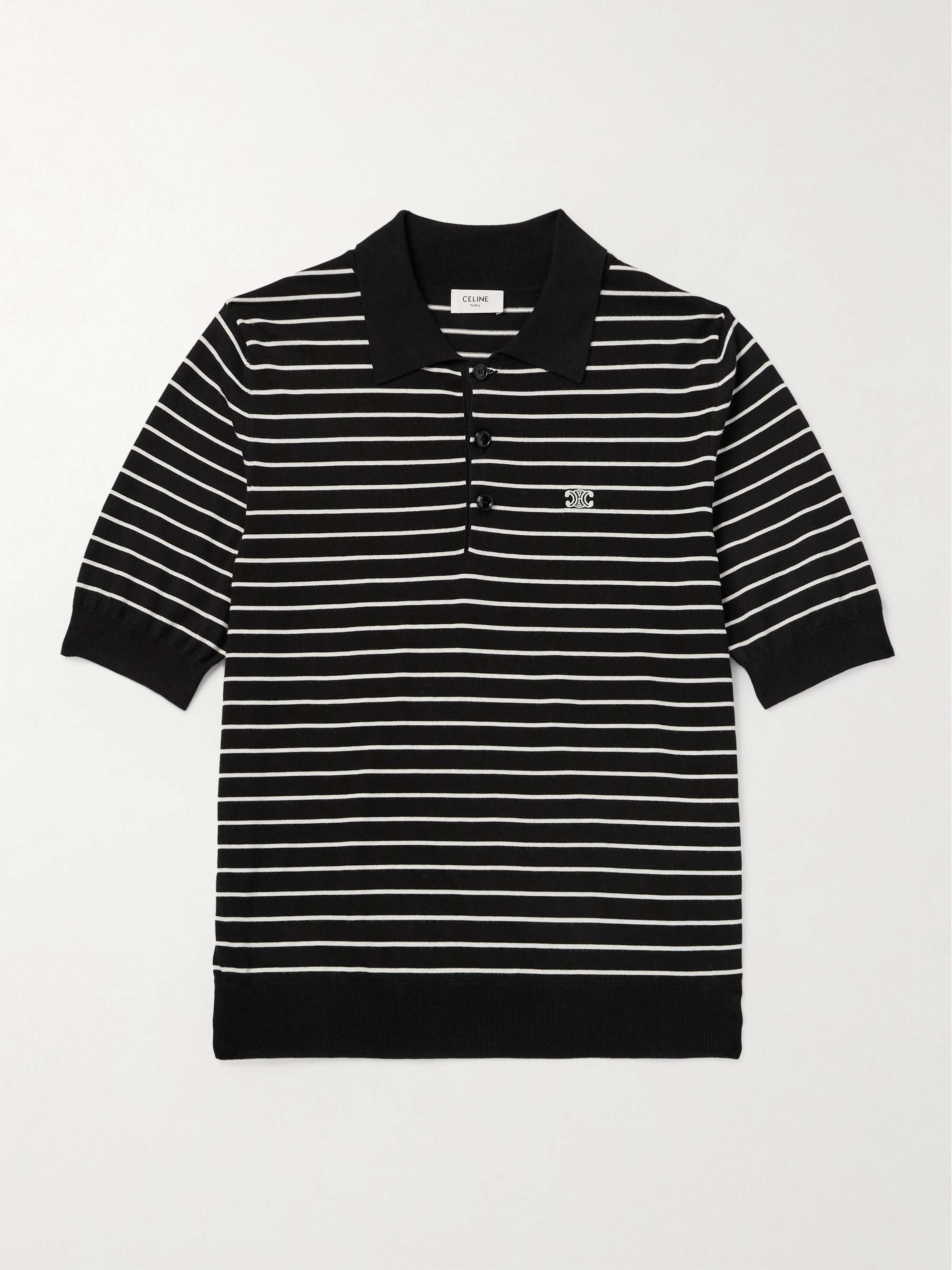 Slim-Fit Logo-Embroidered Striped Cotton Polo Shirt view