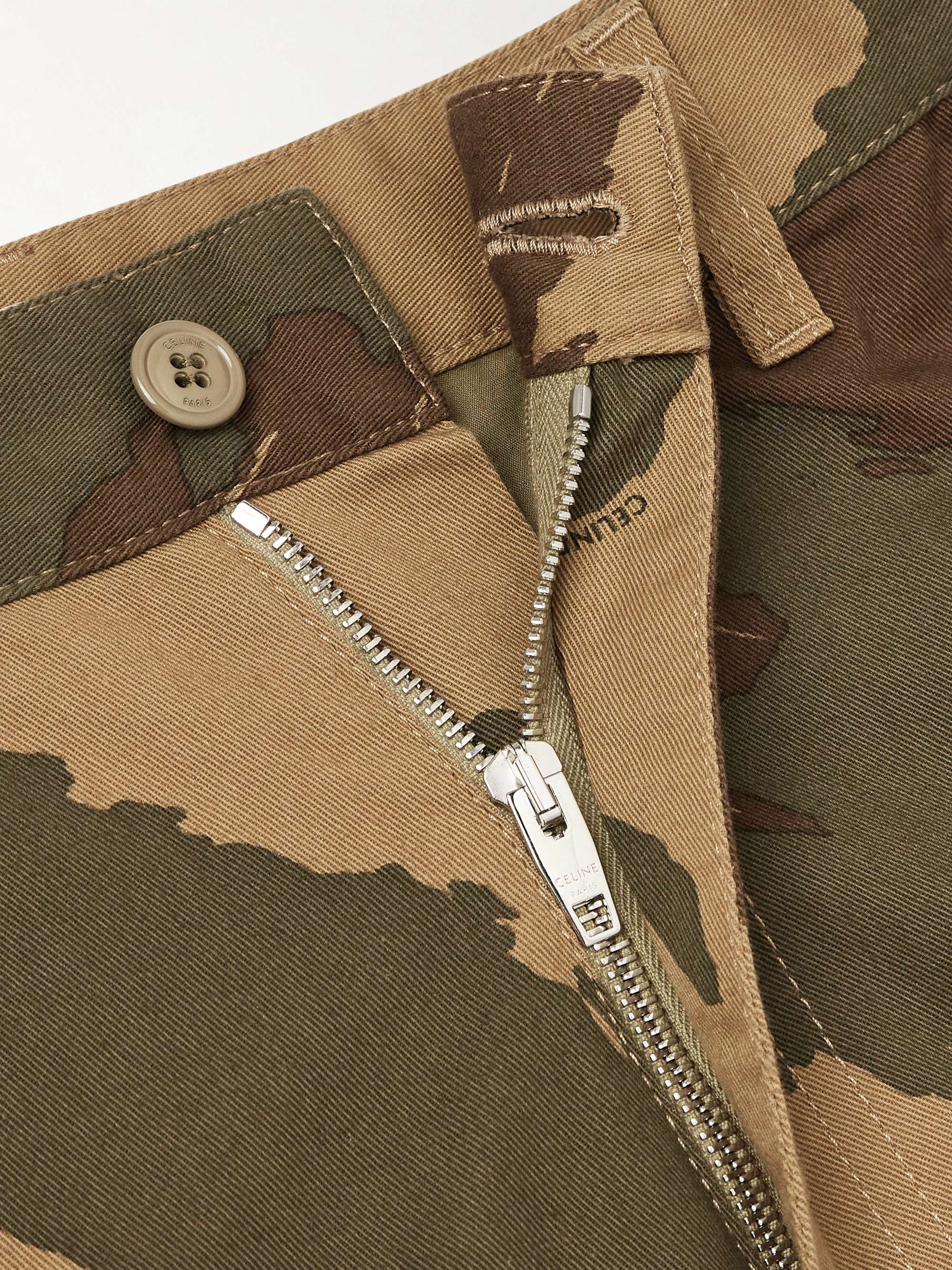 Straight-Leg Camouflage-Print Cotton-Twill Cargo Shorts view