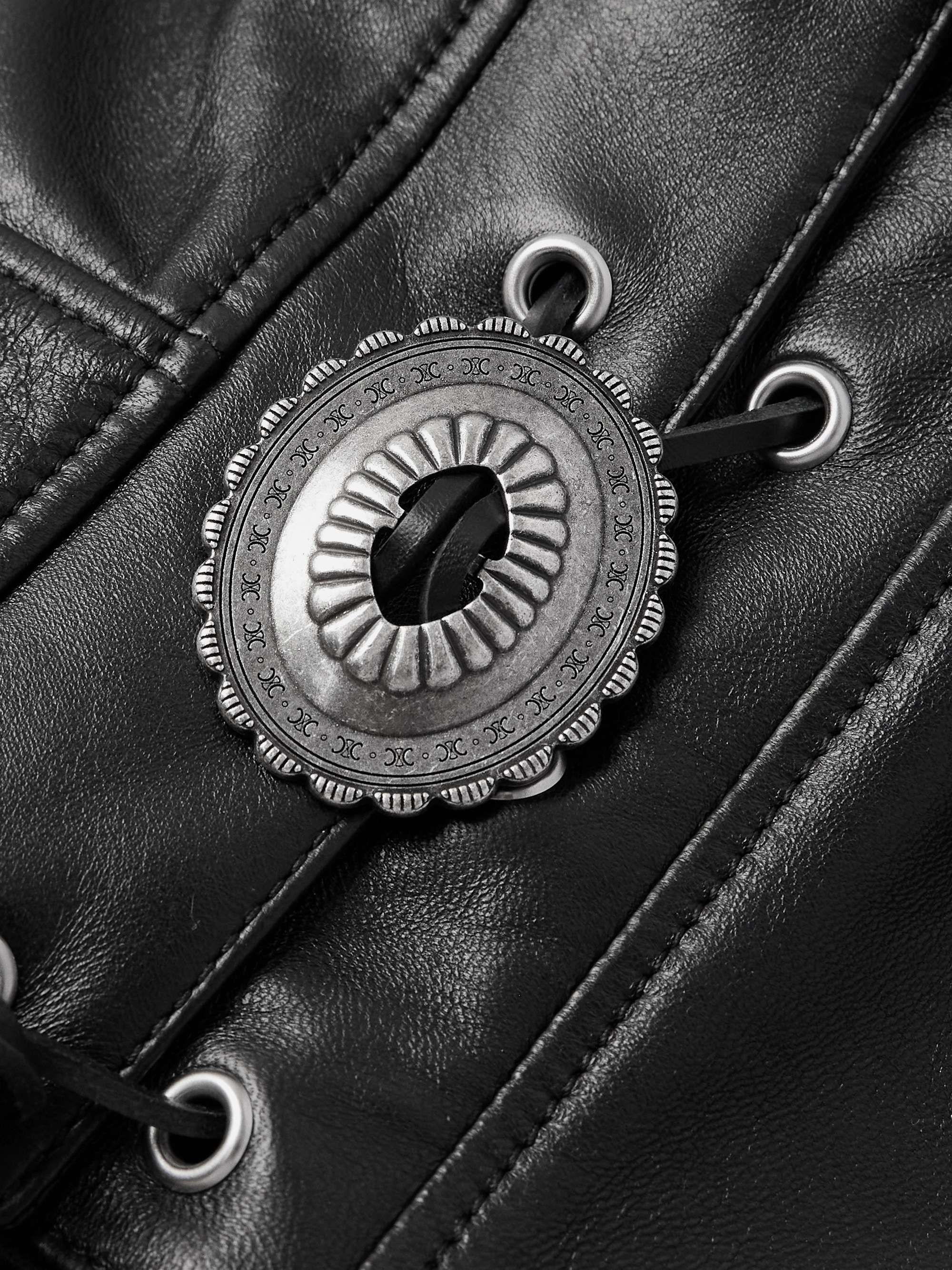 Embellished Leather Jacket view