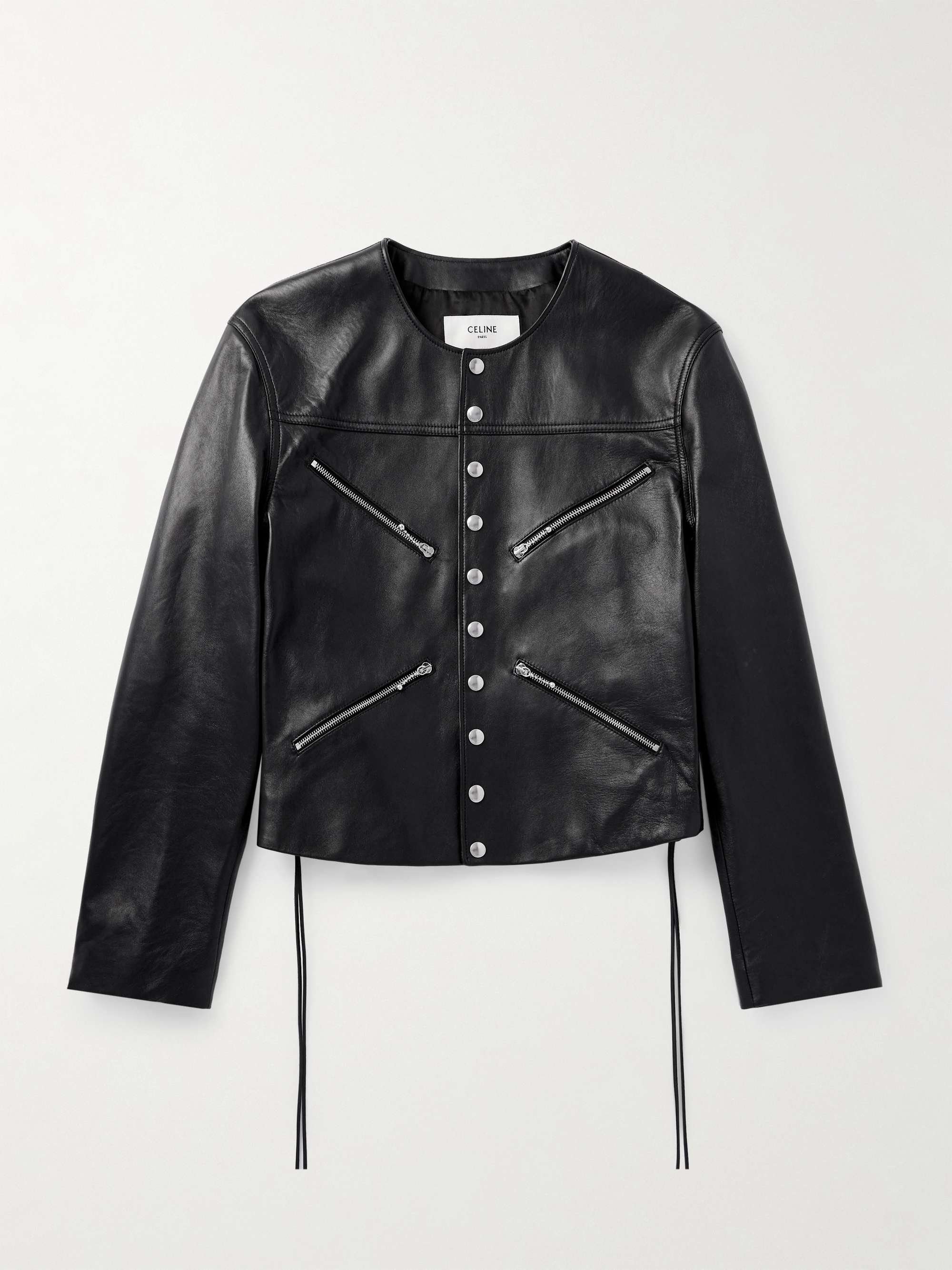 Embellished Leather Jacket view