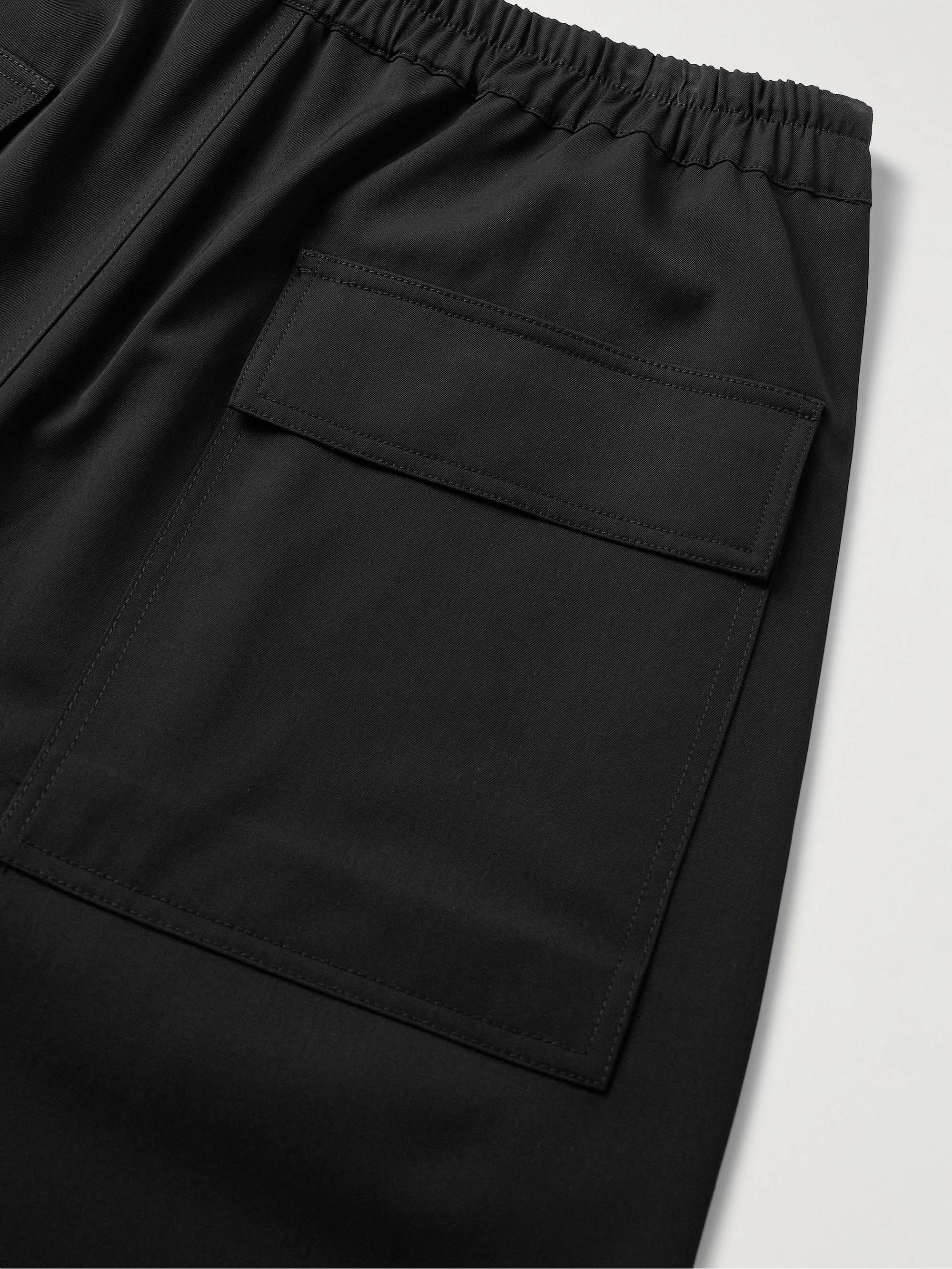Walker Tapered Cropped Virgin Wool Drawstring Trousers view